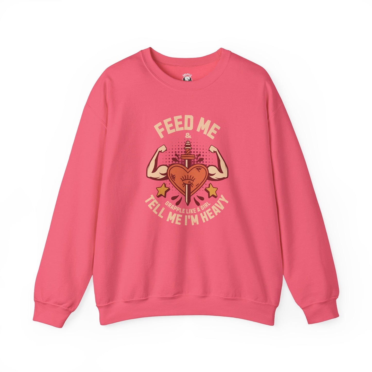 BJJ Women's Sweater Crewneck Sweater - Feed me and tell me I'm heavy