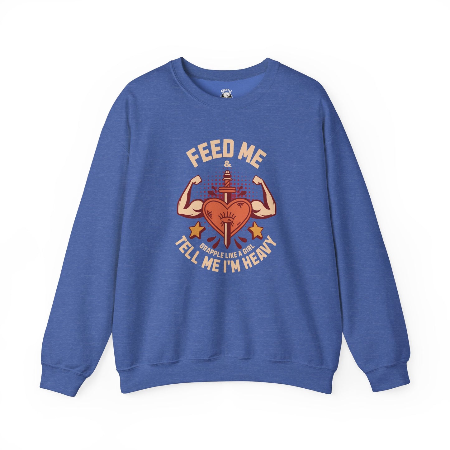 BJJ Women's Sweater Crewneck Sweater - Feed me and tell me I'm heavy