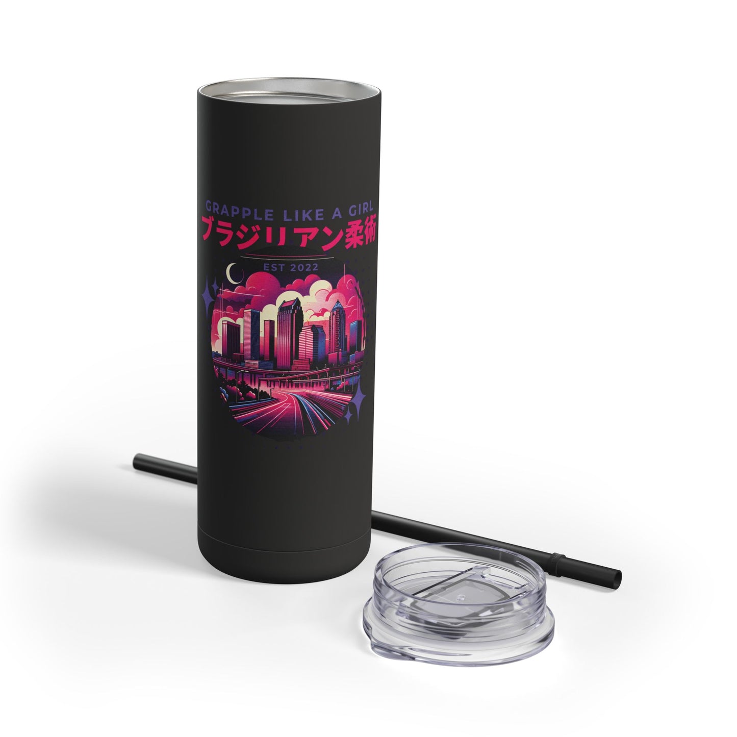 Grapple like a Girl 20oz Matte Tumbler - Tampa Skyline