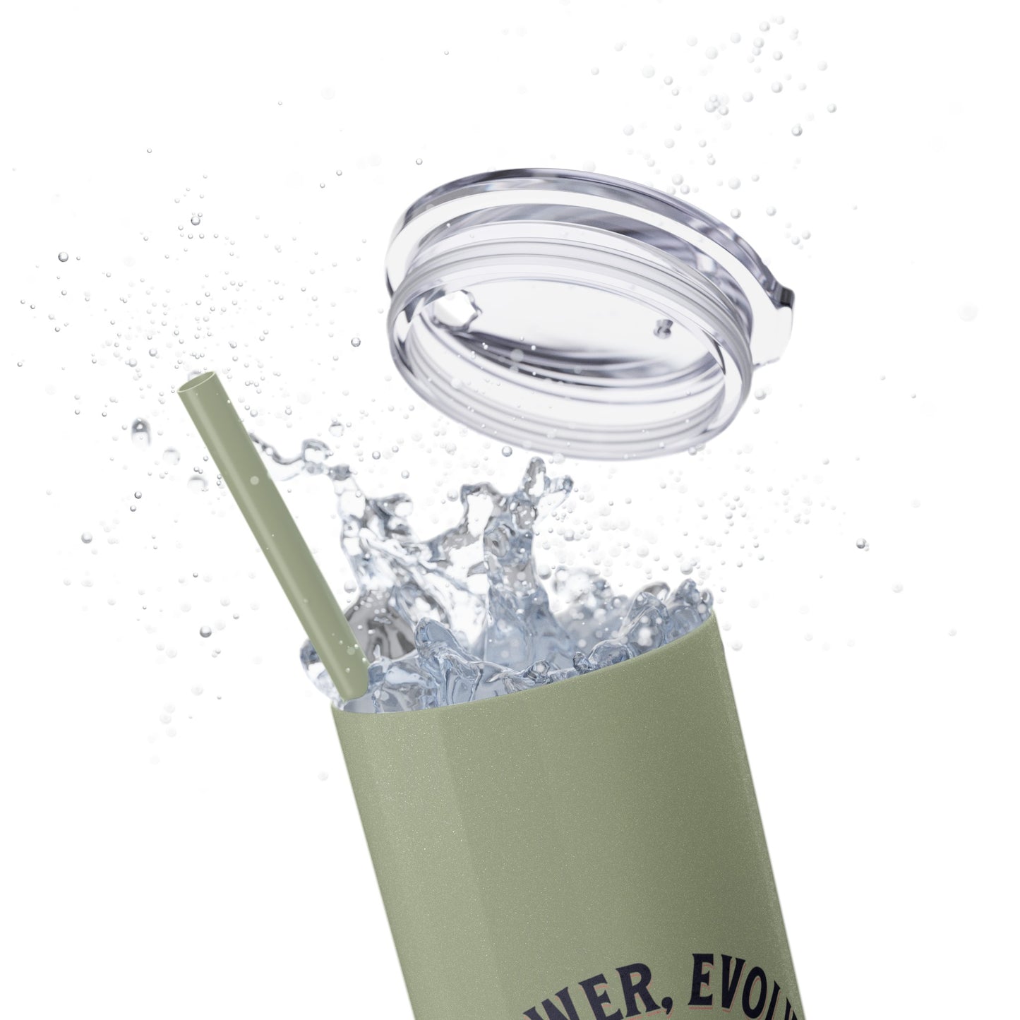 Ladies BJJ Empower, Evolve, Restrict Skinny BJJ Gift Tumbler with Straw, 20oz