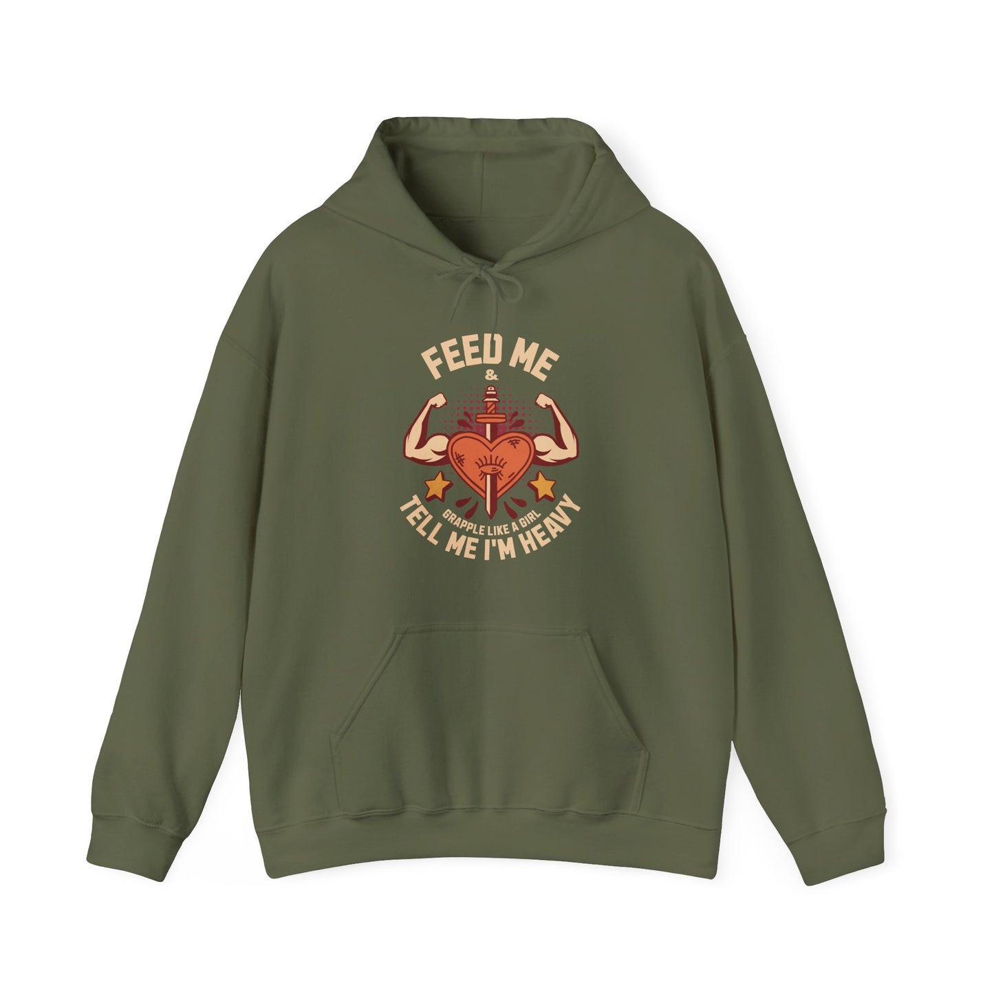 Grapple like a Girl Jiu Jitsu Hoodie - Feed me & Tell me I'm Heavy