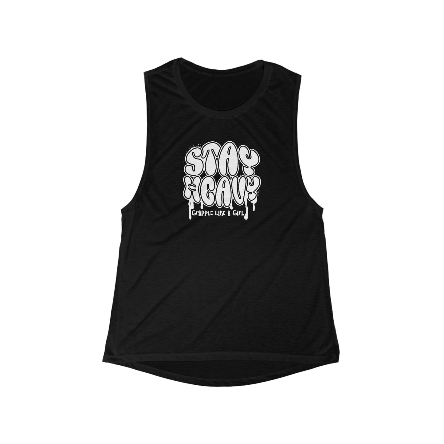 Women's Grapple like a Girl Flowy Scoop Muscle Tank - Stay Heavy
