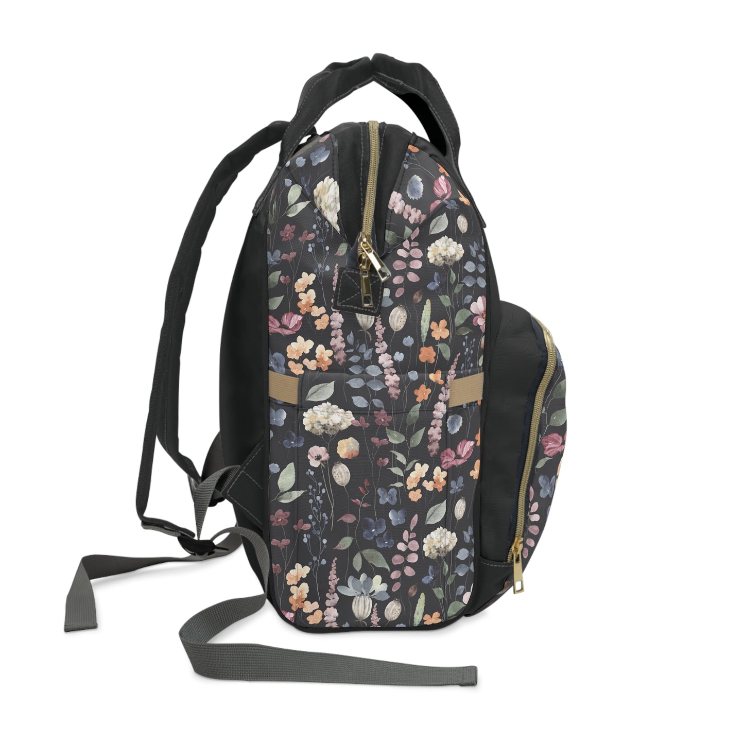 Women's Grapple like a Girl Jiu Jitsu Multifunctional Backpack Black Florals