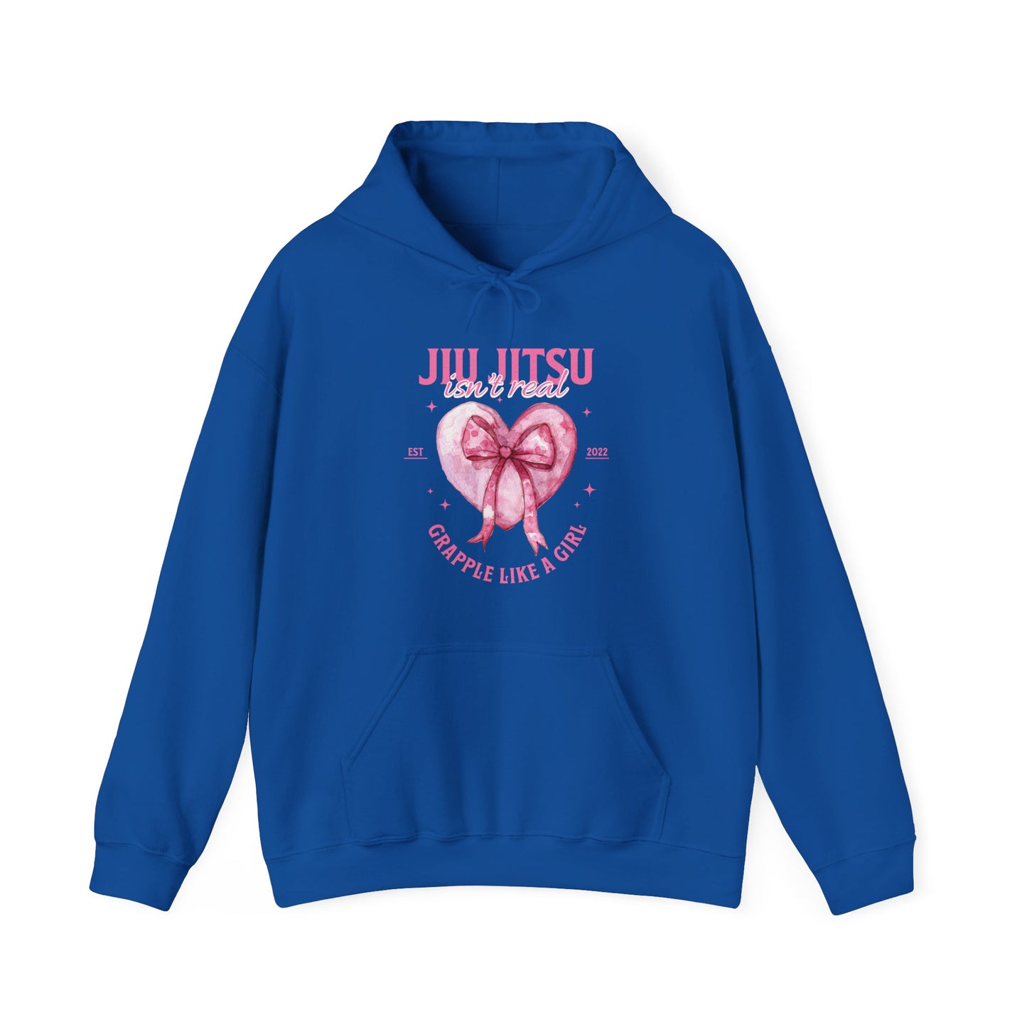 Grapple like a Girl BJJ Hoodie - Jiu Jitsu isn't Real Pink Heart
