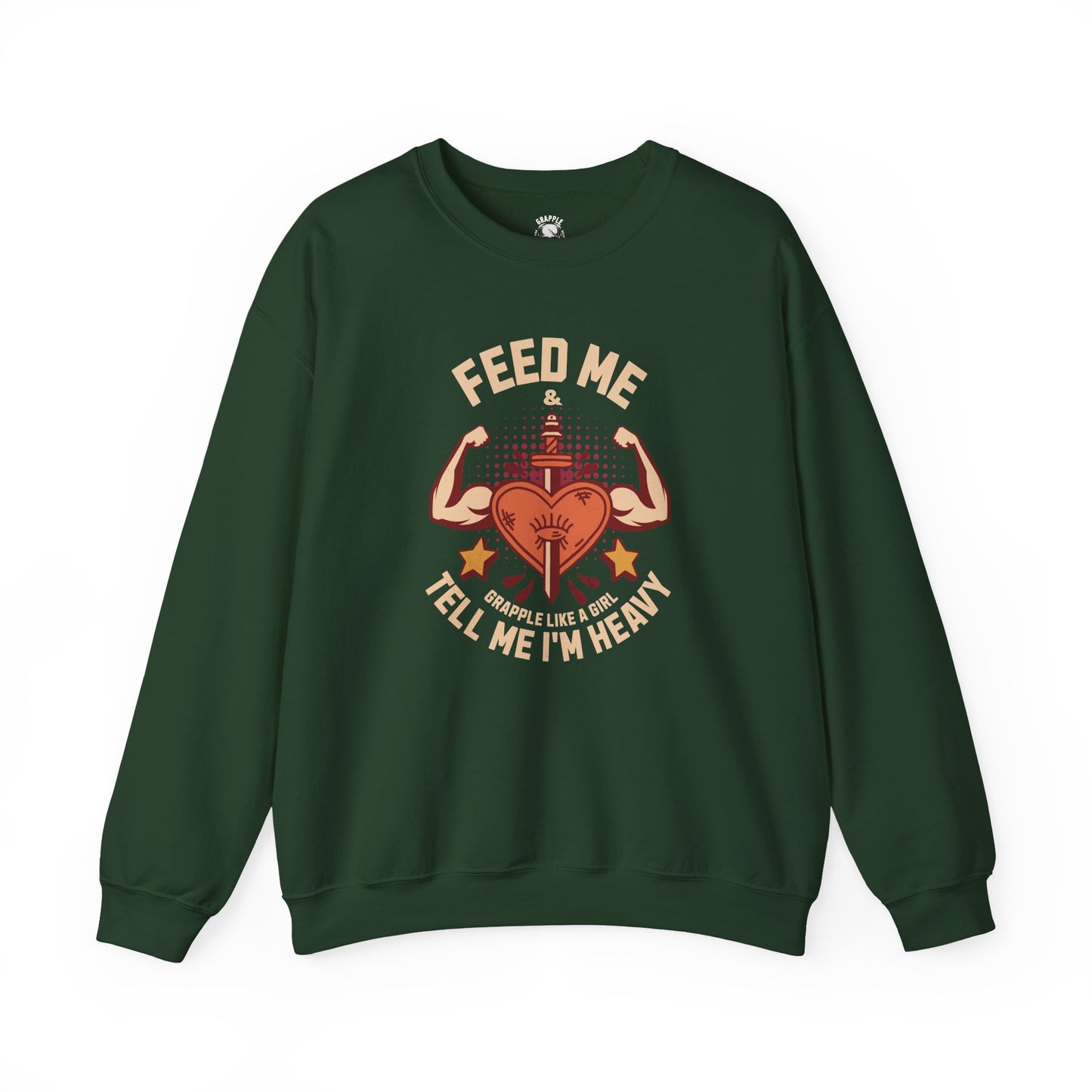 BJJ Women's Sweater Crewneck Sweater - Feed me and tell me I'm heavy