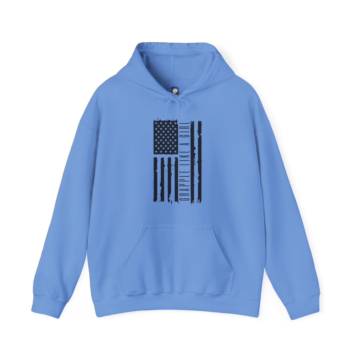 Women's BJJ Hoodie - Grapple Like a Girl American Flag