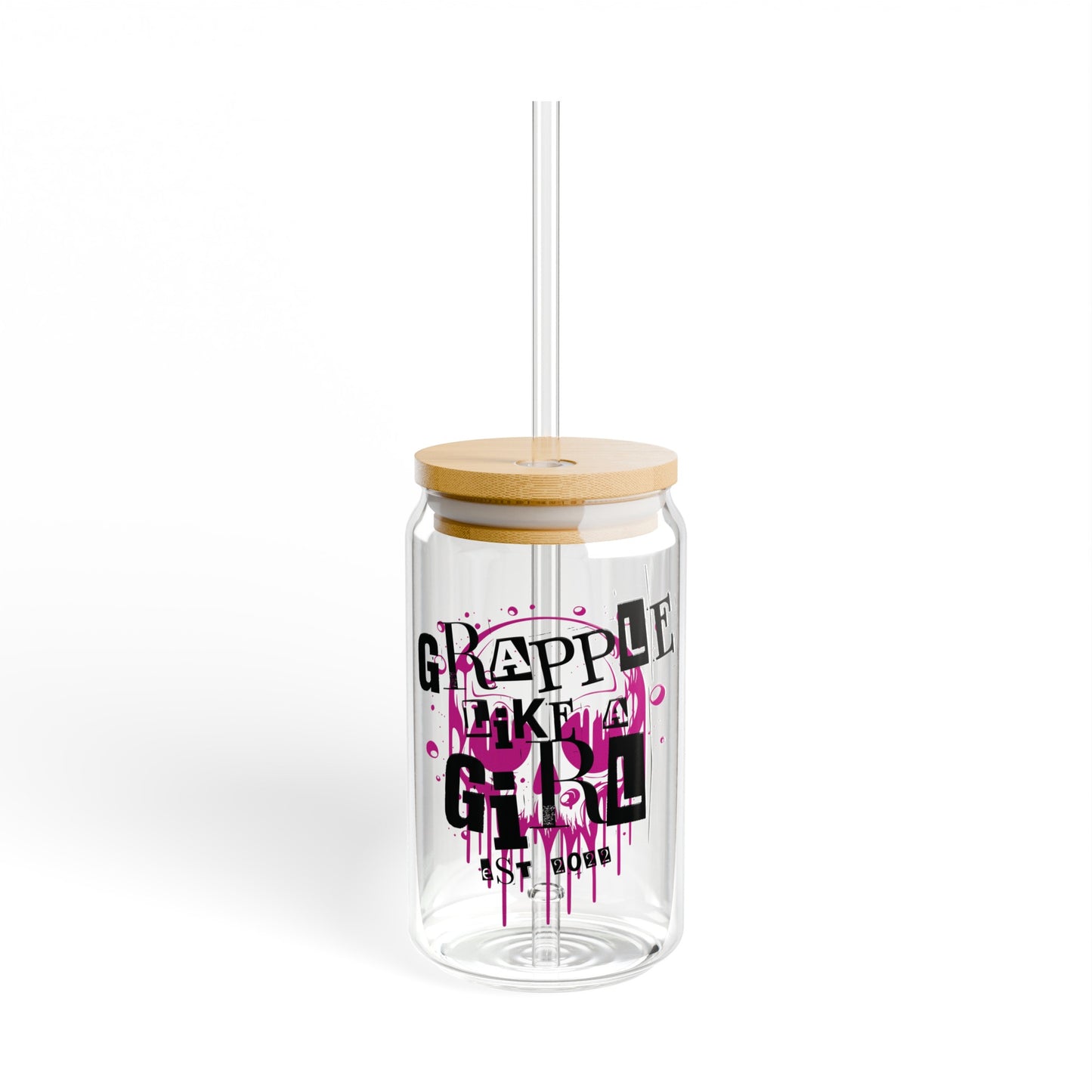 Women's BJJ Grapple like a Girl Glass Cup