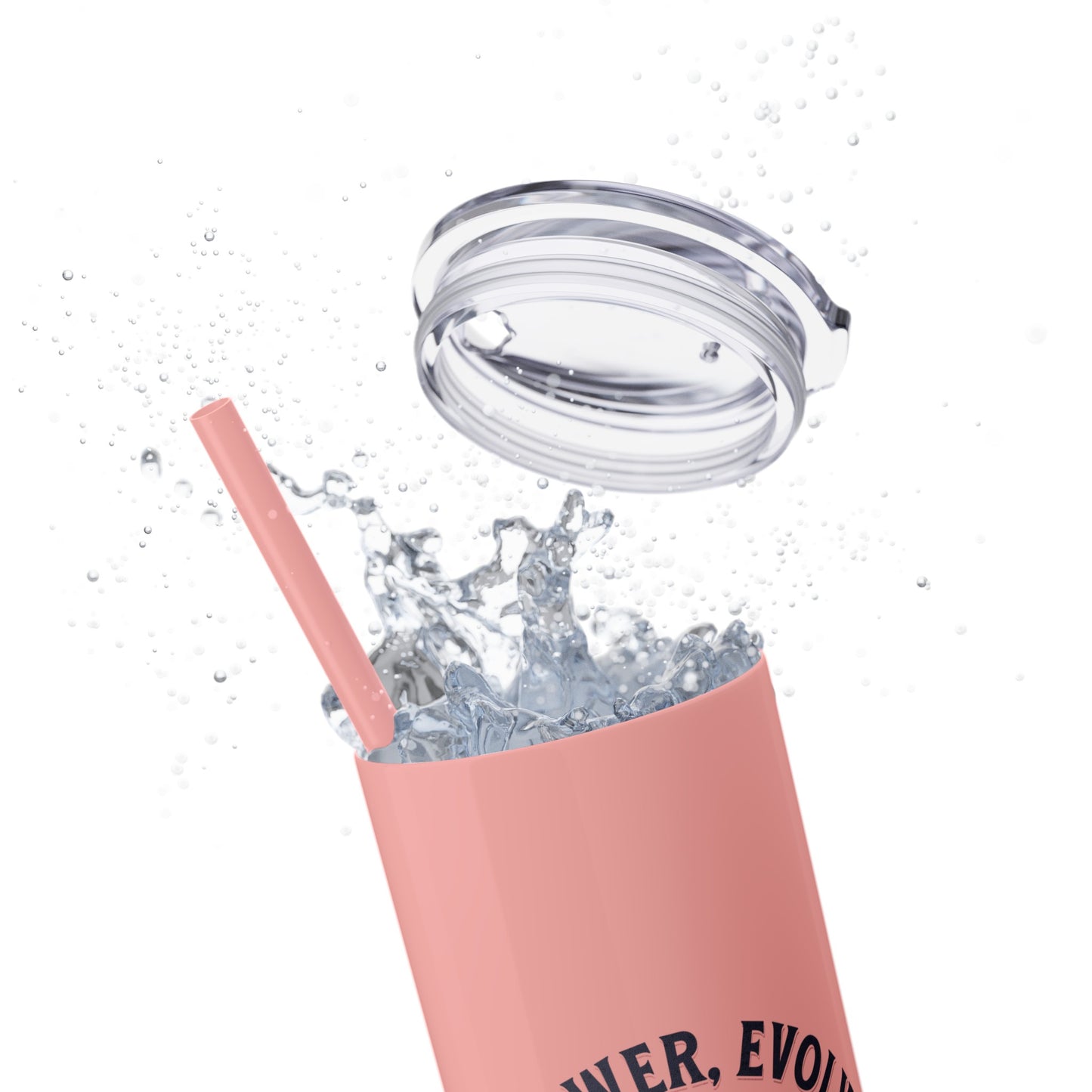 Ladies BJJ Empower, Evolve, Restrict Skinny BJJ Gift Tumbler with Straw, 20oz