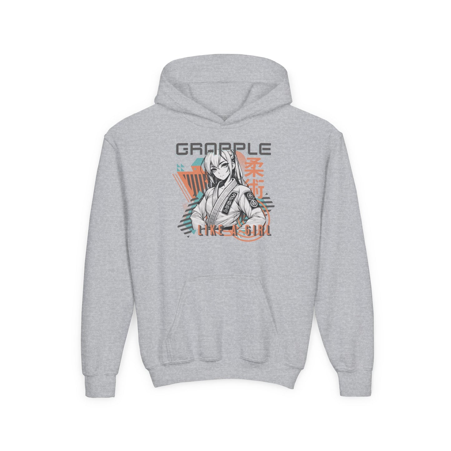 Youth Grapple like a Girl BJJ Hoodie - Anime Girl