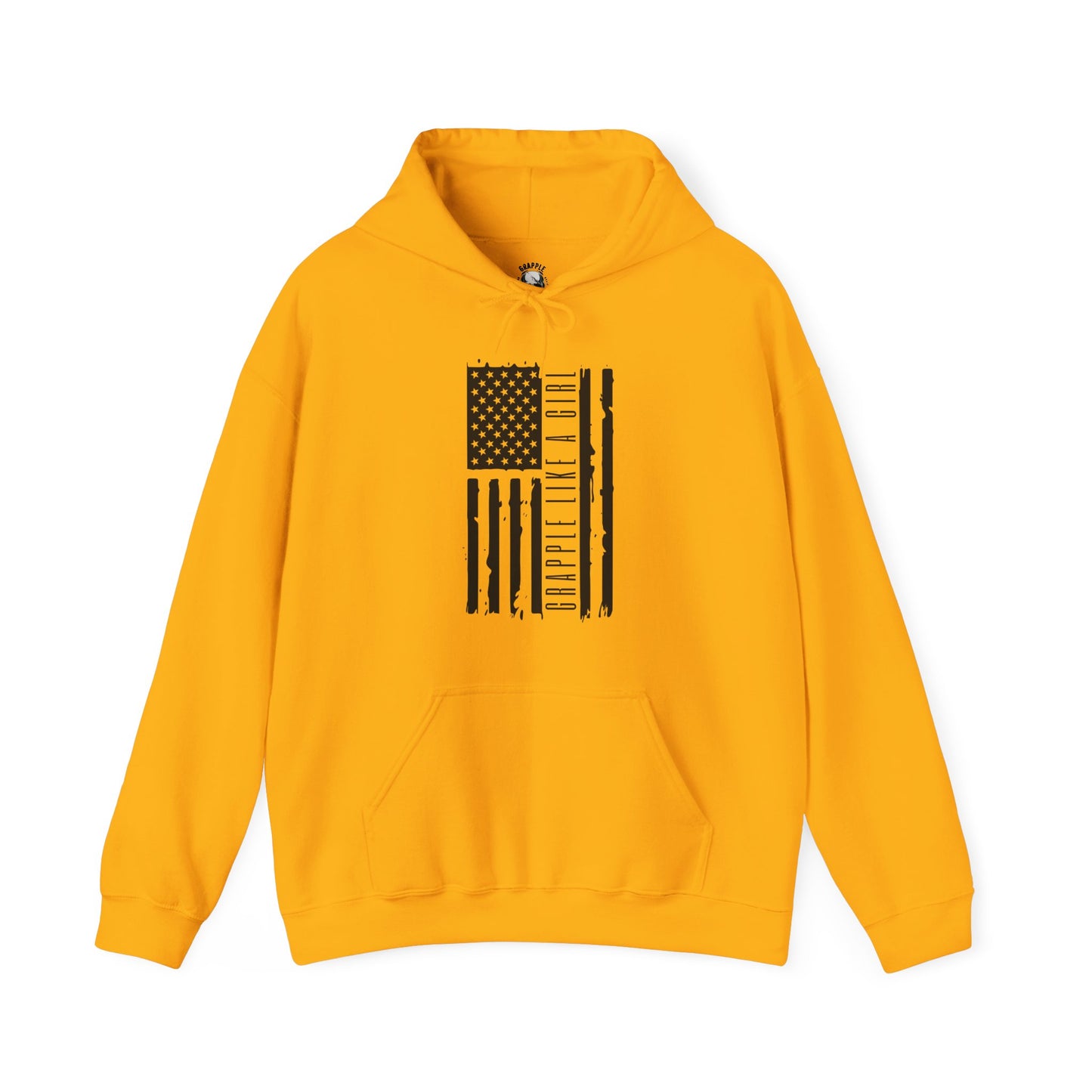 Women's BJJ Hoodie - Grapple Like a Girl American Flag