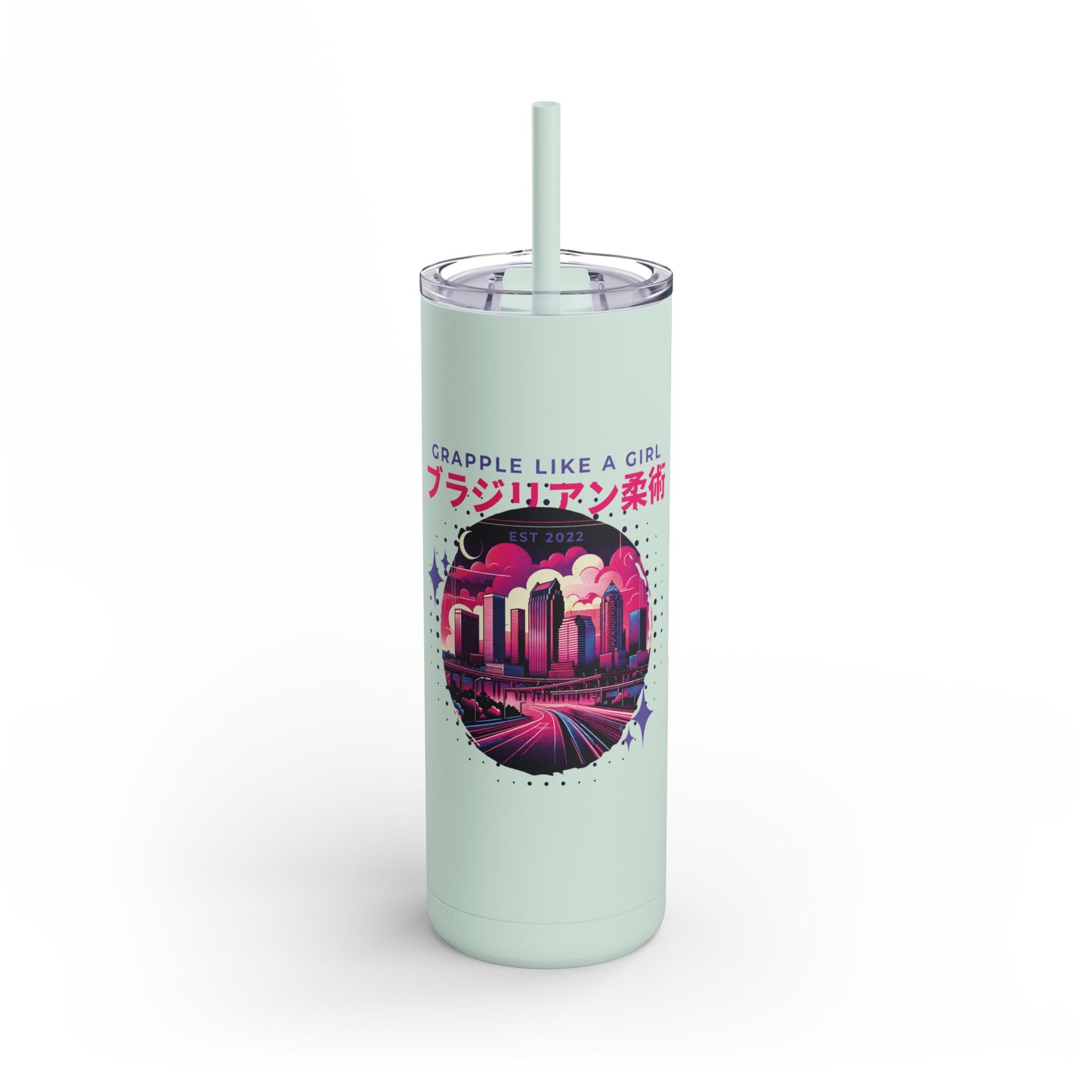 Grapple like a Girl 20oz Matte Tumbler - Tampa Skyline