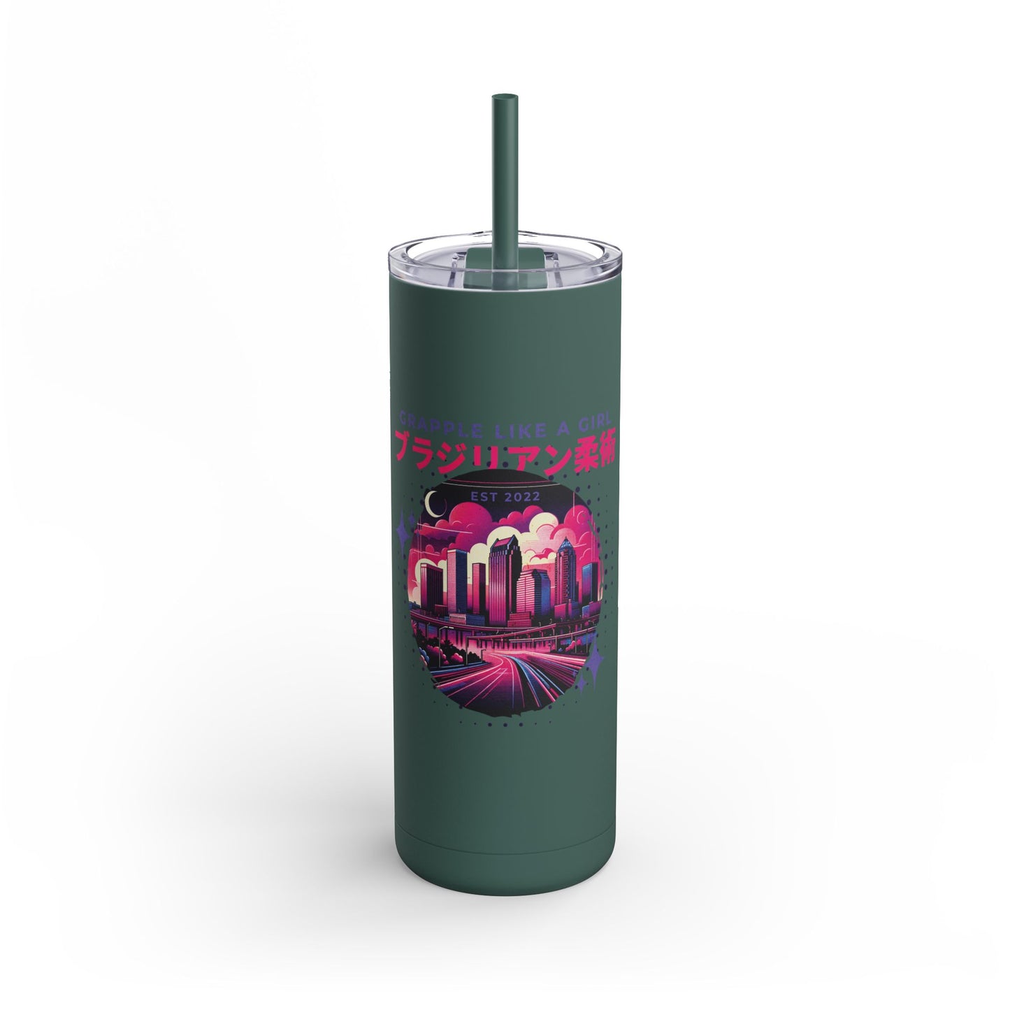 Grapple like a Girl 20oz Matte Tumbler - Tampa Skyline