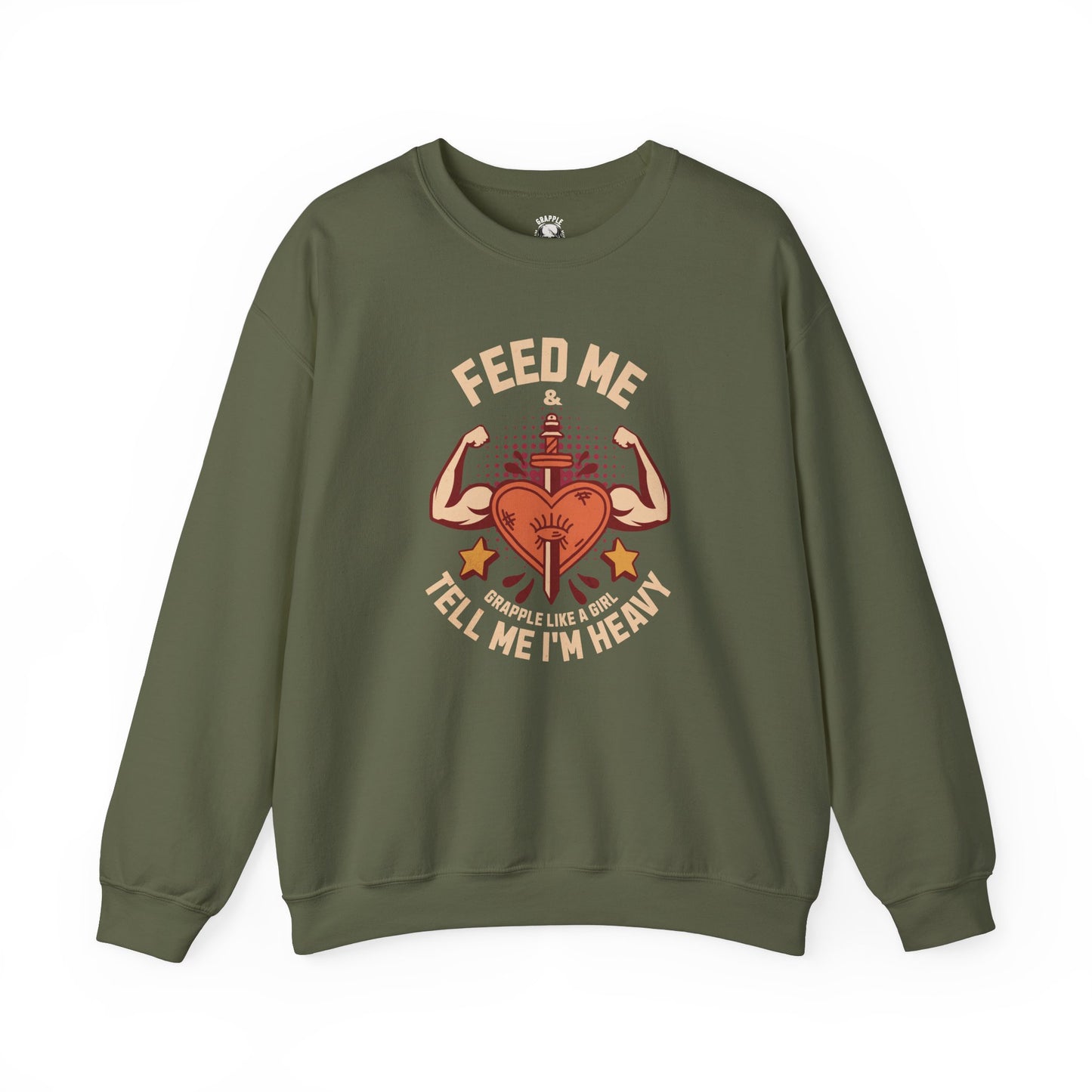 BJJ Women's Sweater Crewneck Sweater - Feed me and tell me I'm heavy