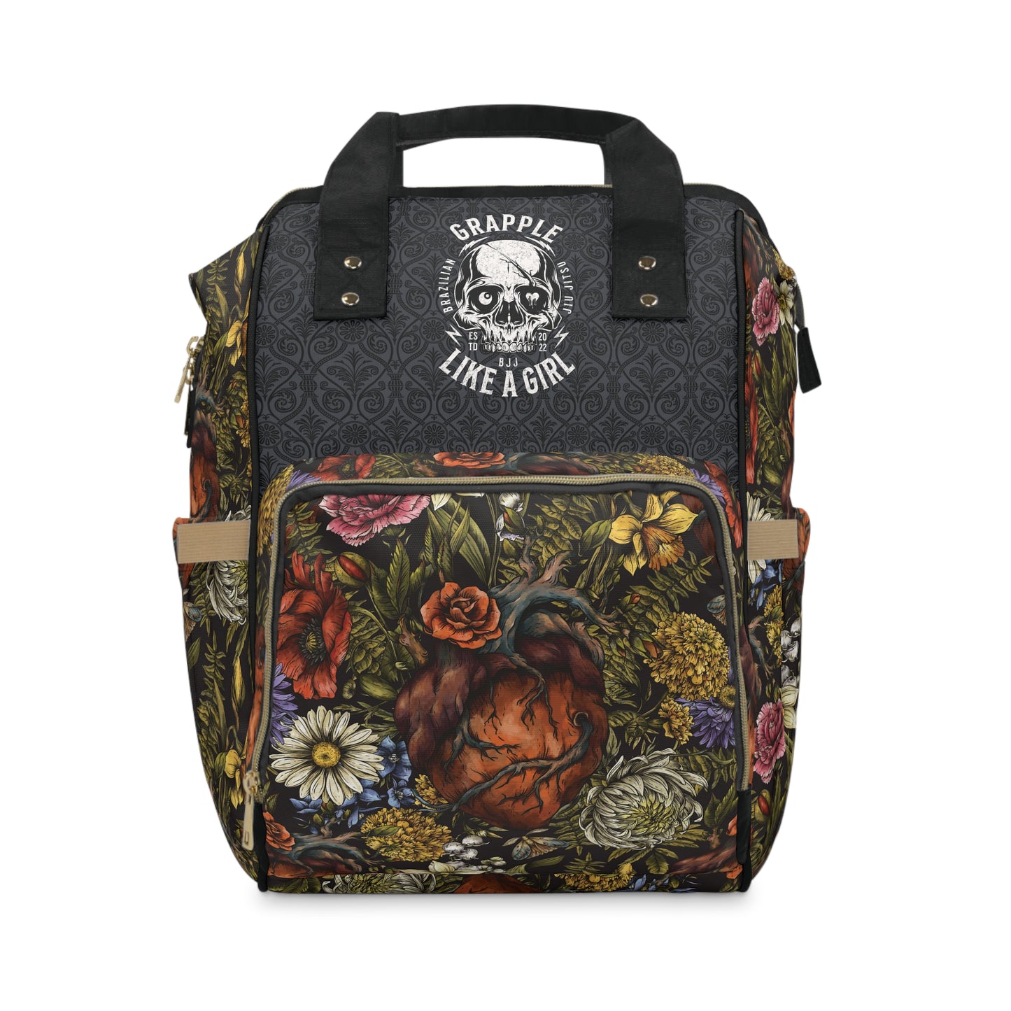 Women's Grapple like a Girl Jiu Jitsu Multifunctional Backpack - Moody Florals