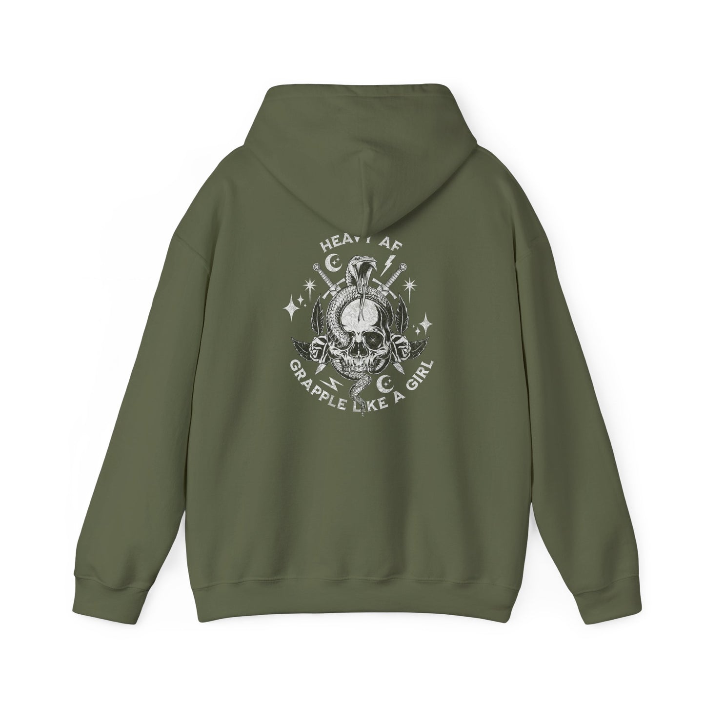 Women's BJJ Hoodie - Grapple Like a Girl, Heavy AF