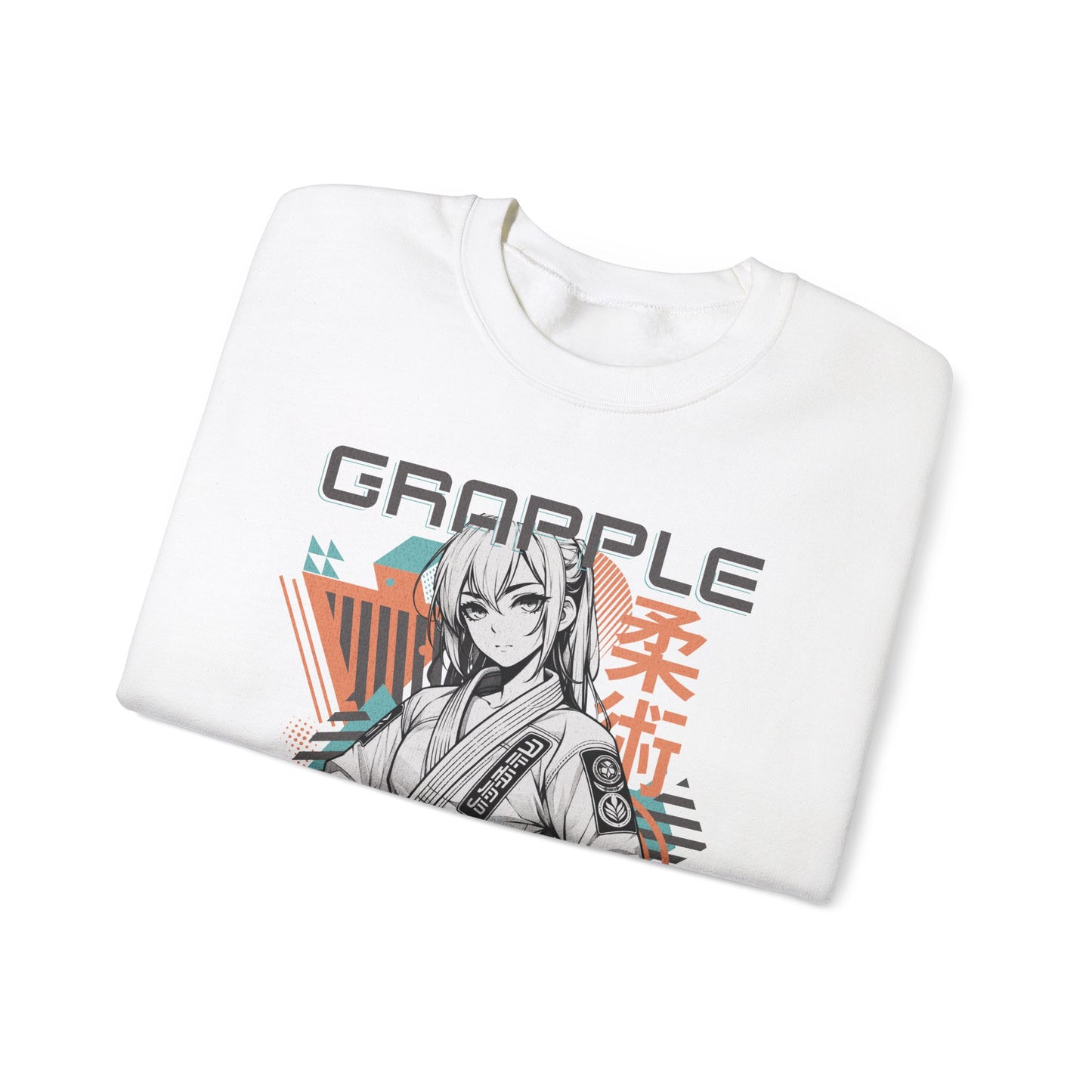Grapple like a Girl BJJ Women's Crewneck Sweater - Anime Girl