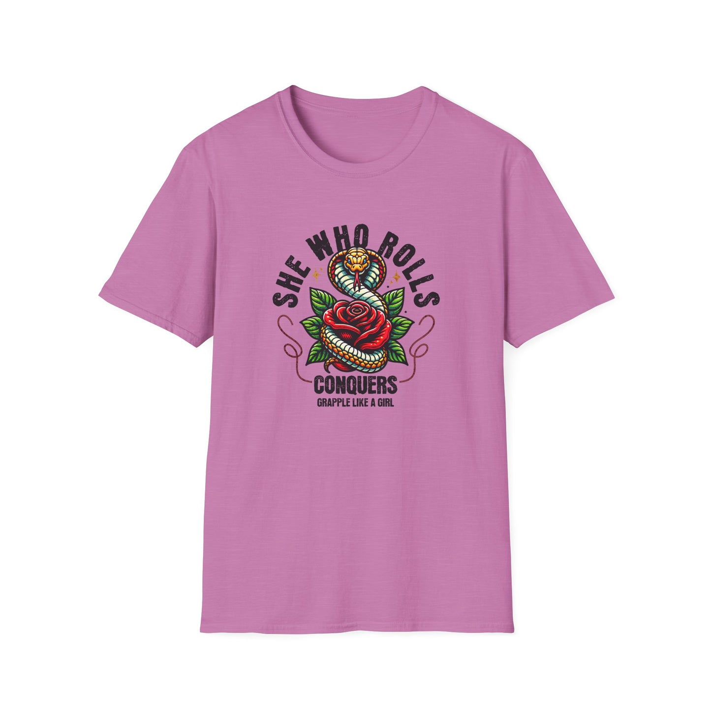 Grapple like a Girl Jiu Jitsu Women's T-Shirt - She Who Rolls Conquers