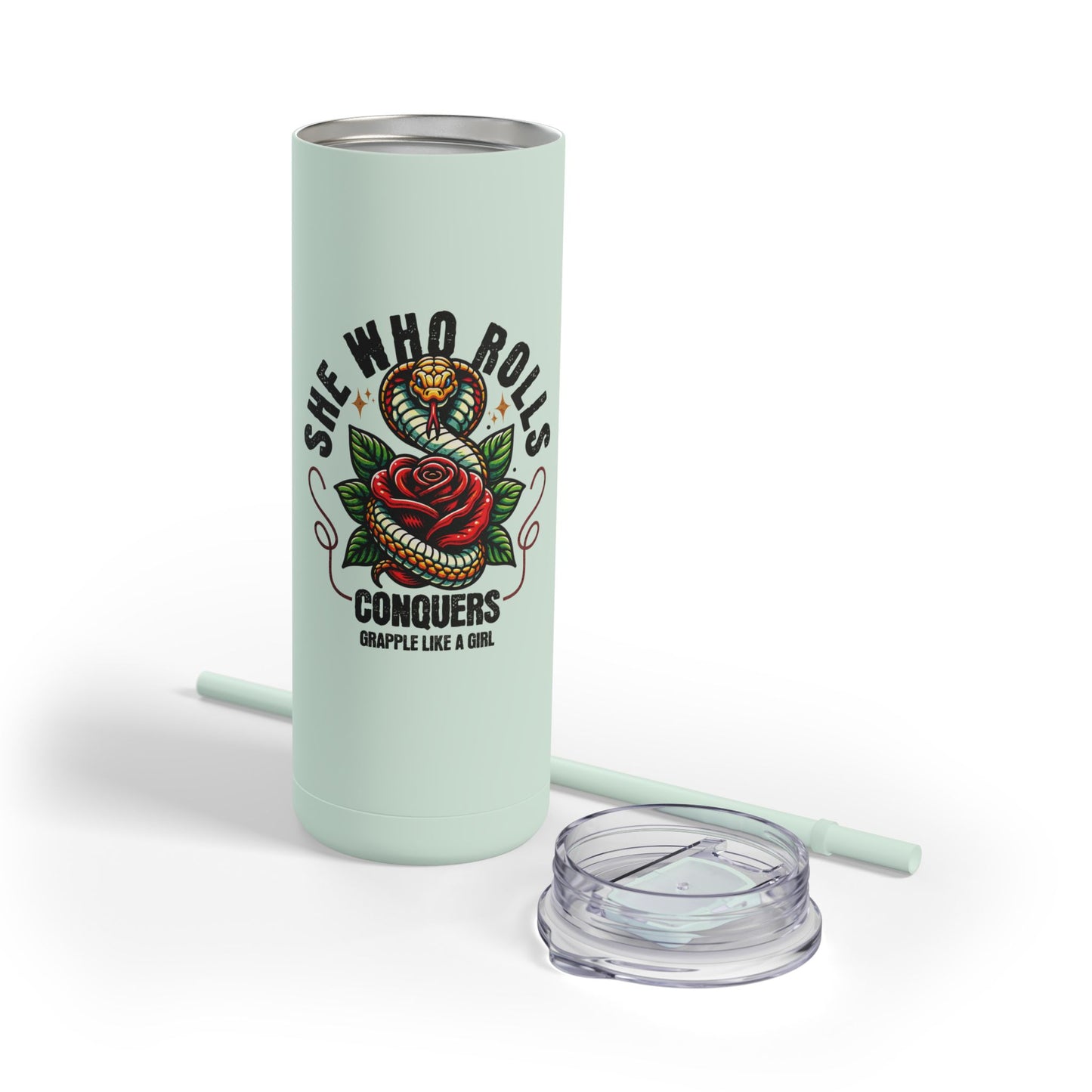 Grapple like a Girl 20oz Matte Tumbler - She who Rolls Conquers