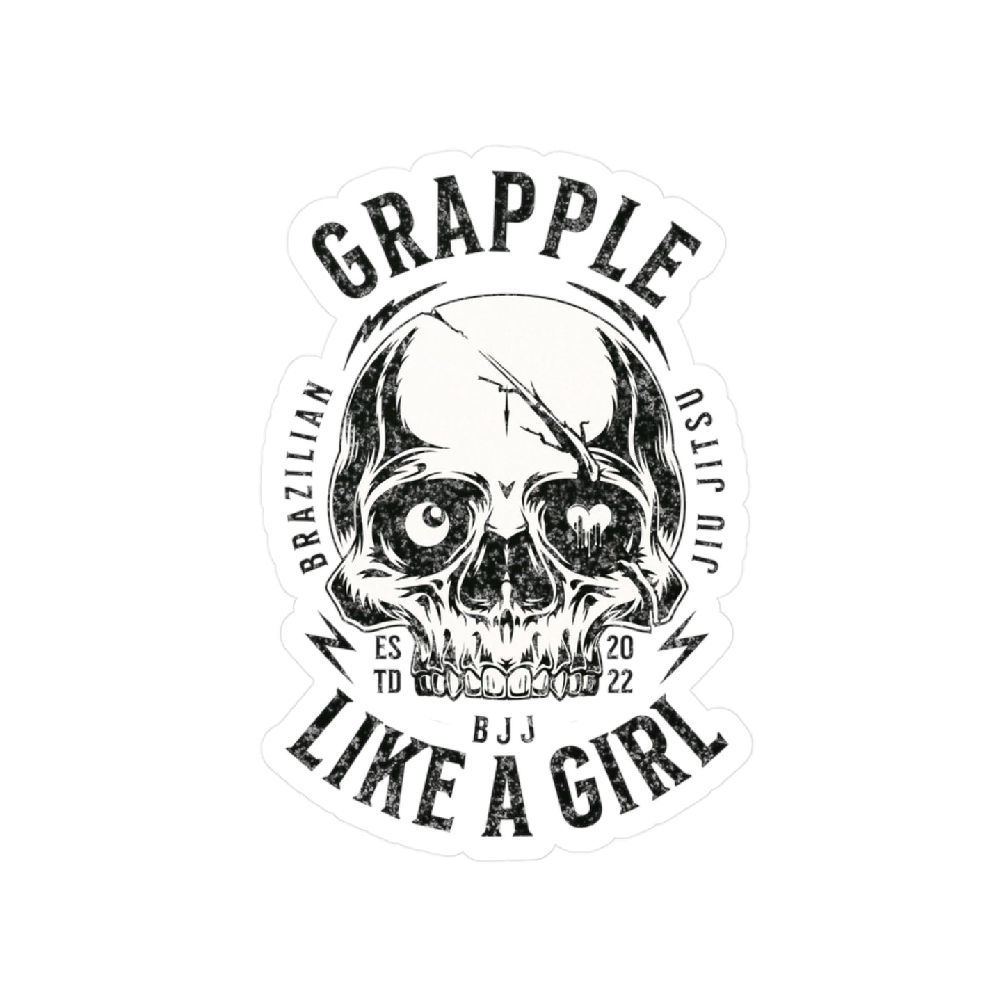 Jiu Jitsu Women's BJJ Vinyl Decal -  Grapple like a Girl Logo Sticker