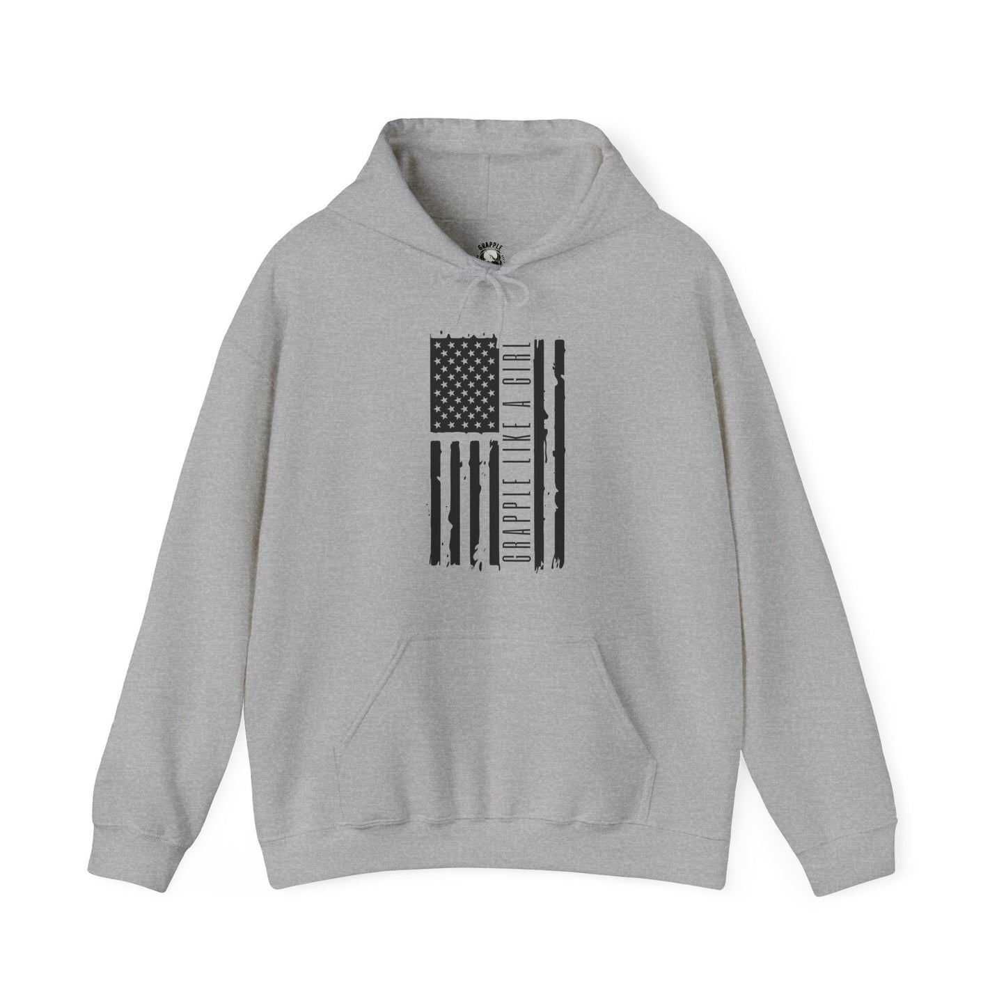 Women's BJJ Hoodie - Grapple Like a Girl American Flag