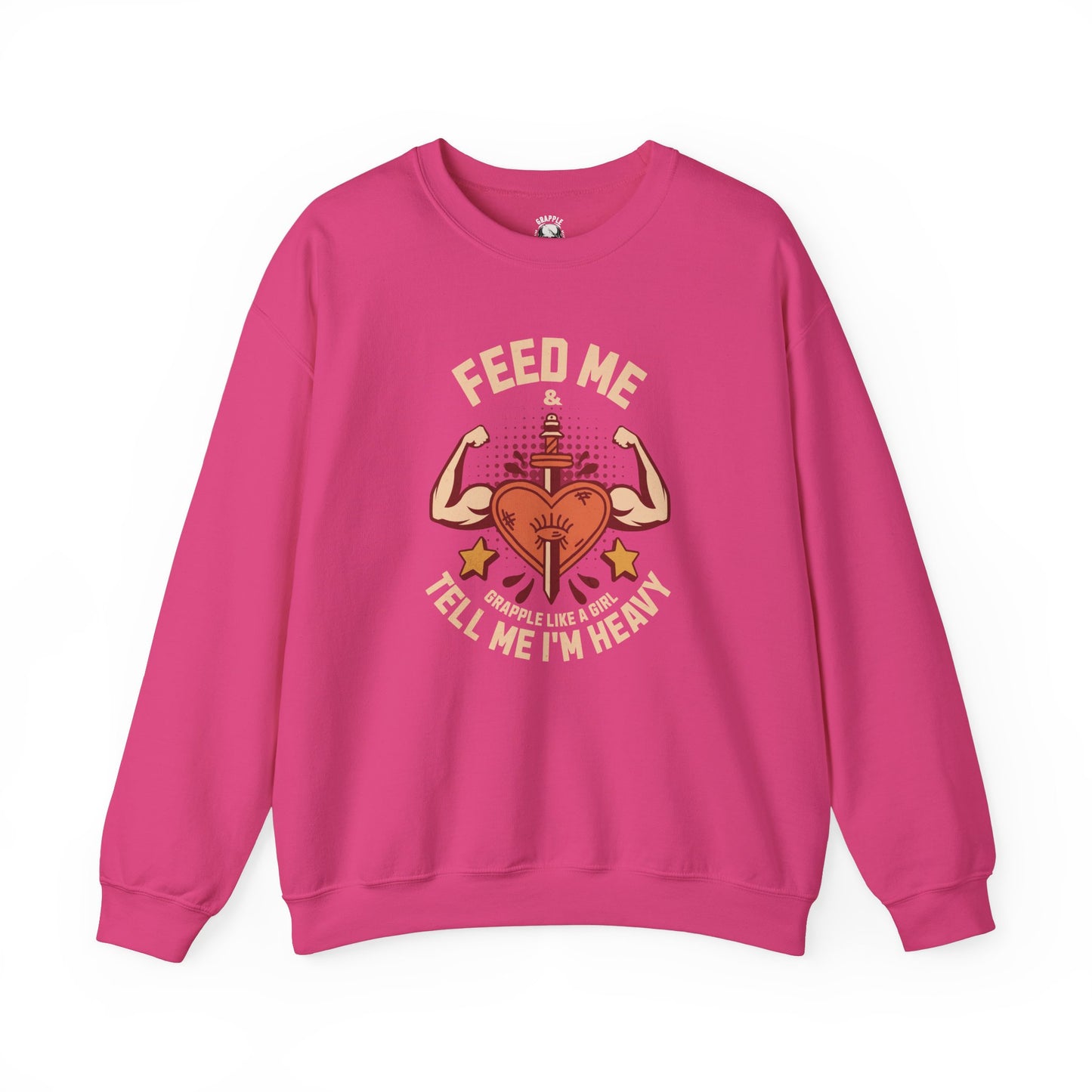 BJJ Women's Sweater Crewneck Sweater - Feed me and tell me I'm heavy