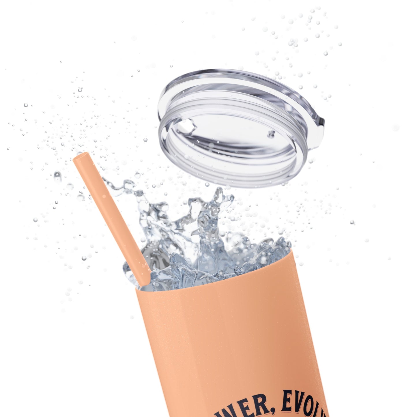 Ladies BJJ Empower, Evolve, Restrict Skinny BJJ Gift Tumbler with Straw, 20oz