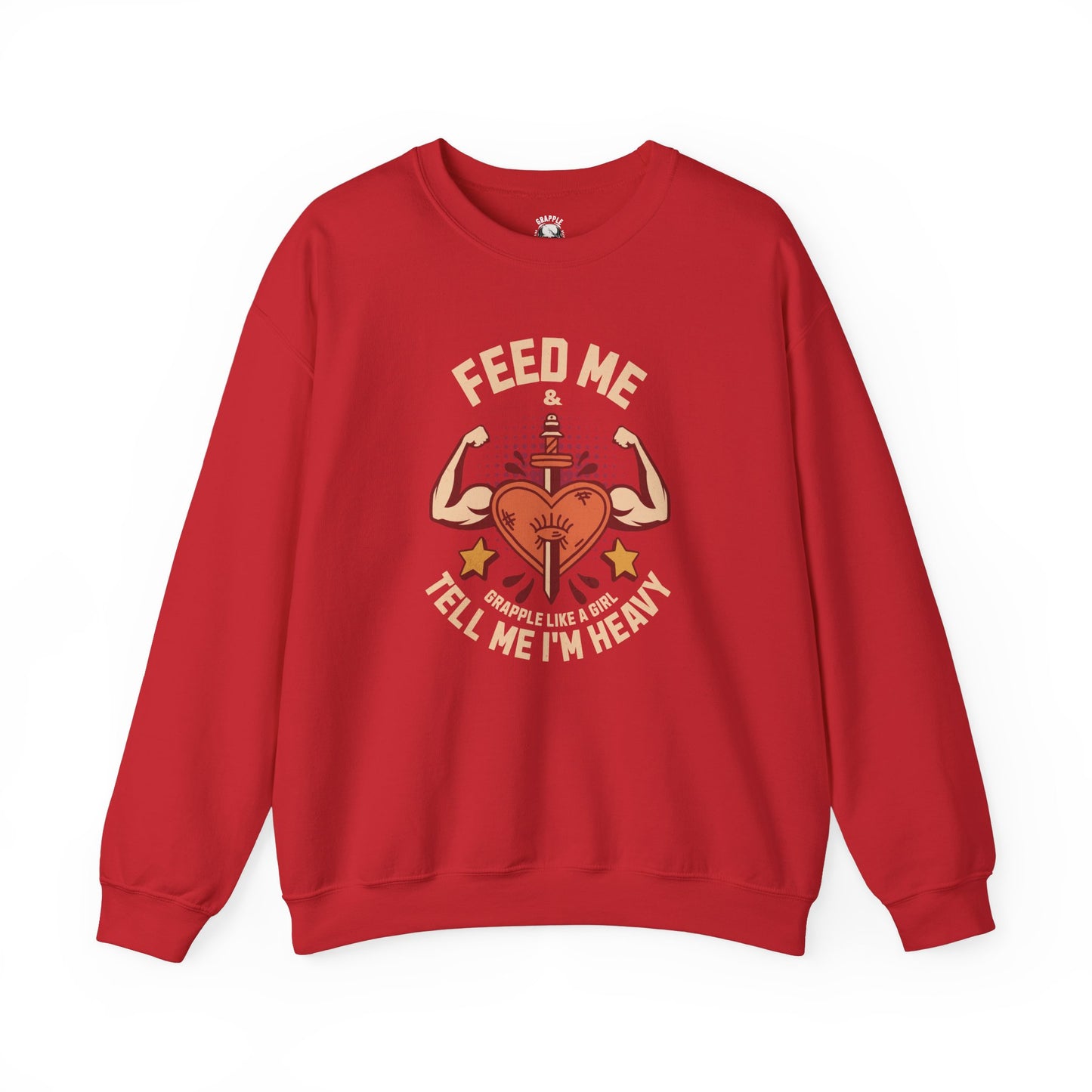 BJJ Women's Sweater Crewneck Sweater - Feed me and tell me I'm heavy