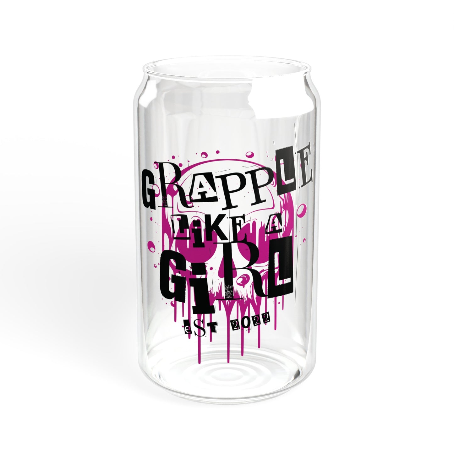 Women's BJJ Grapple like a Girl Glass Cup