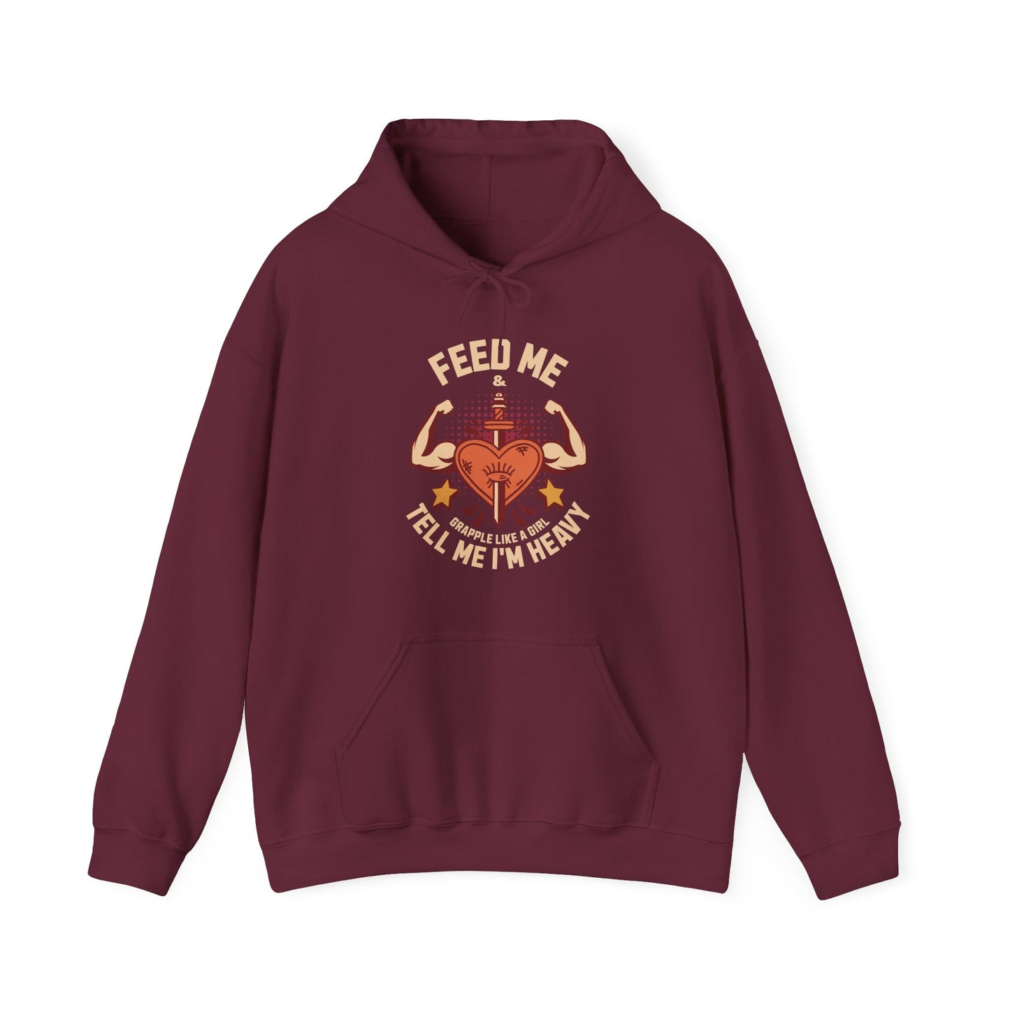 Grapple like a Girl Jiu Jitsu Hoodie - Feed me & Tell me I'm Heavy
