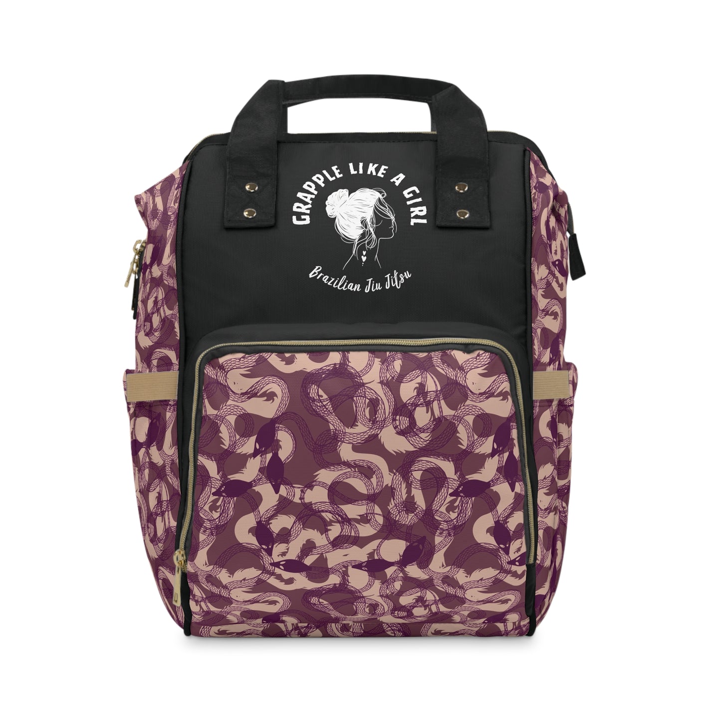 Women's Grapple like a Girl Jiu Jitsu Gear Backpack - Red Snake Pattern