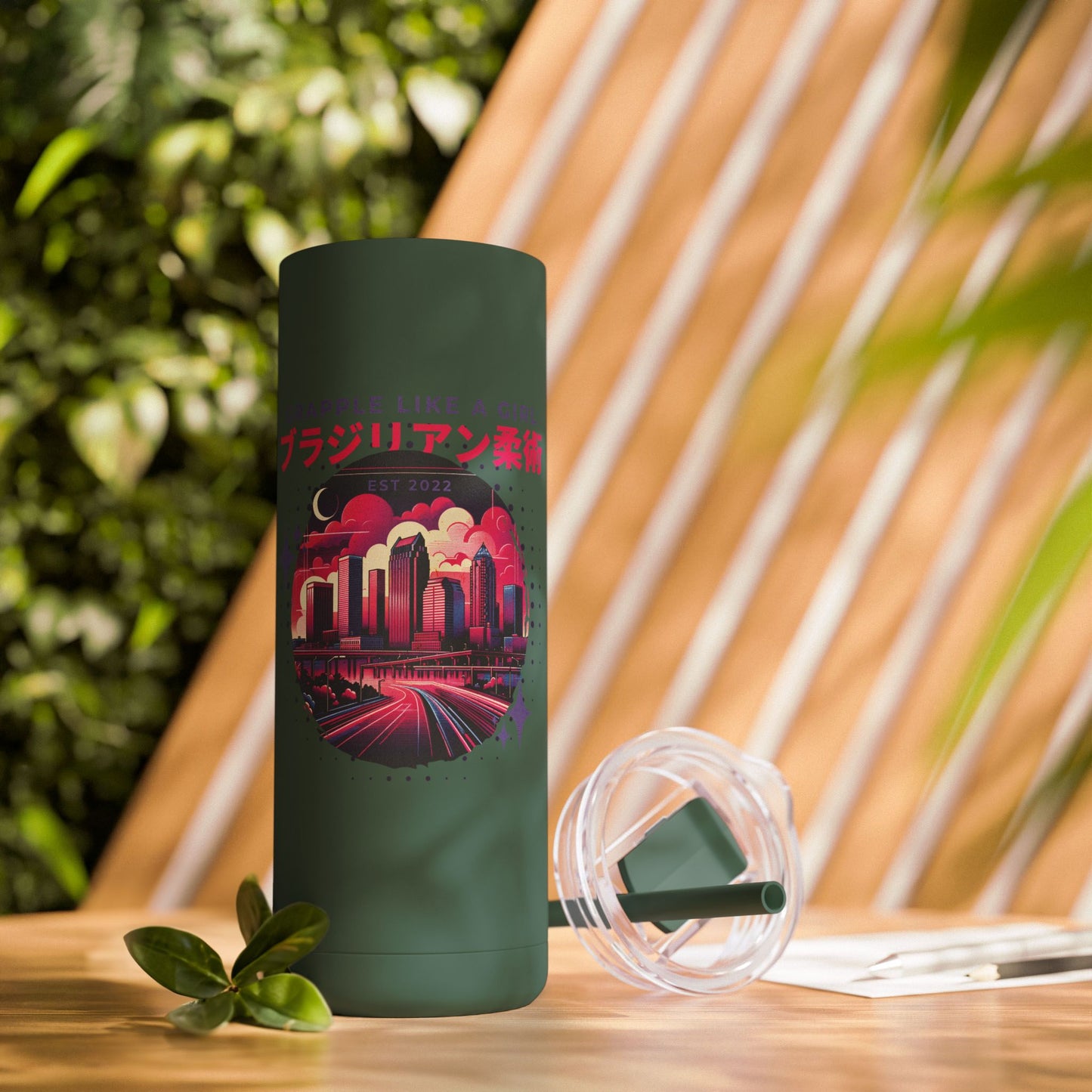 Grapple like a Girl 20oz Matte Tumbler - Tampa Skyline