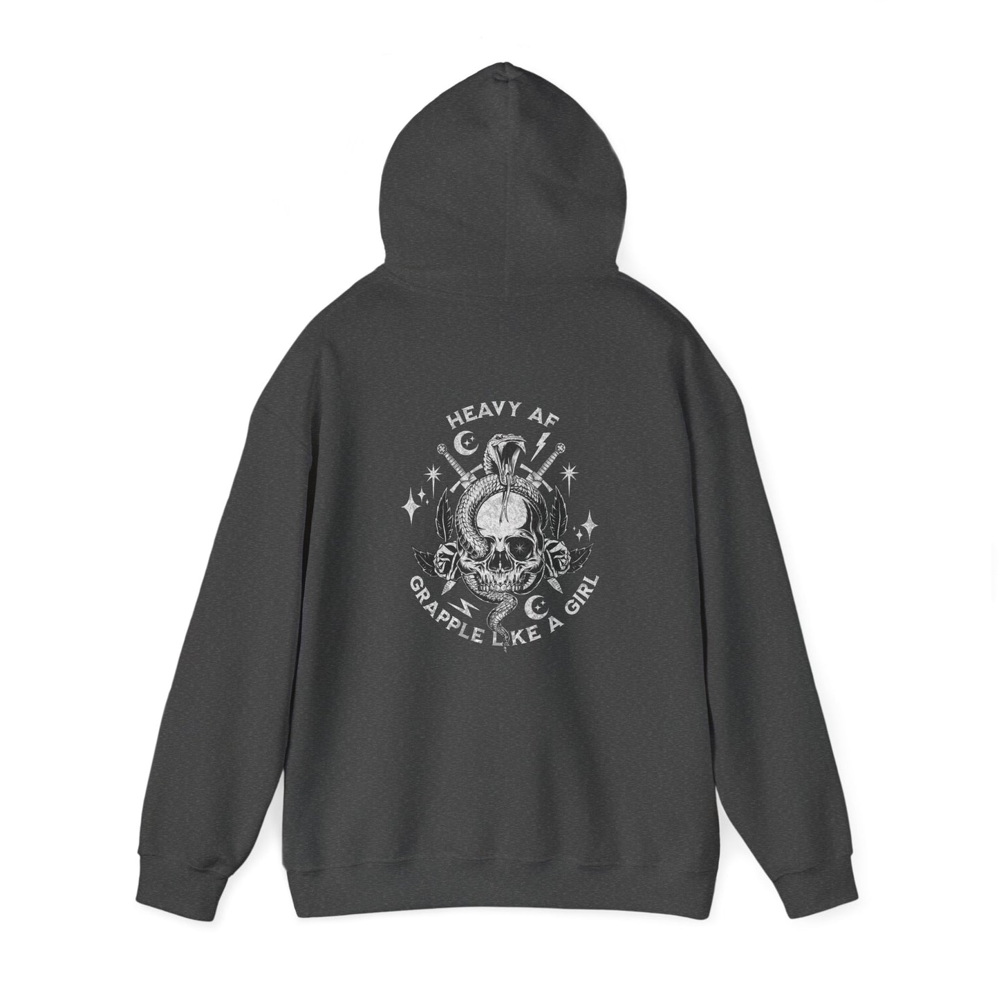 Women's BJJ Hoodie - Grapple Like a Girl, Heavy AF