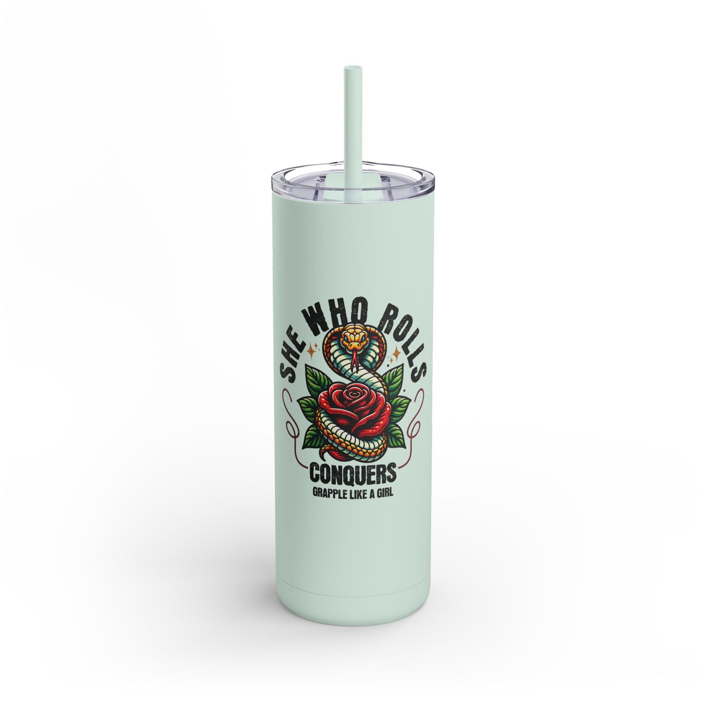 Grapple like a Girl 20oz Matte Tumbler - She who Rolls Conquers