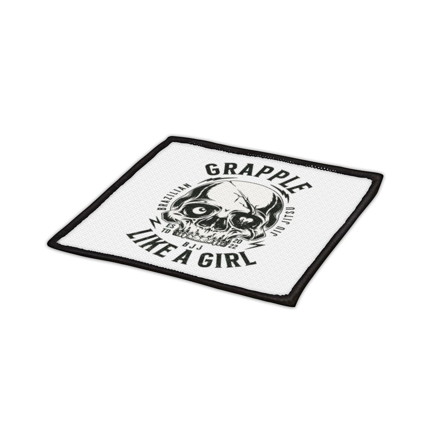 Grapple like a Girl Iron or Sew on Patches Skull Logo