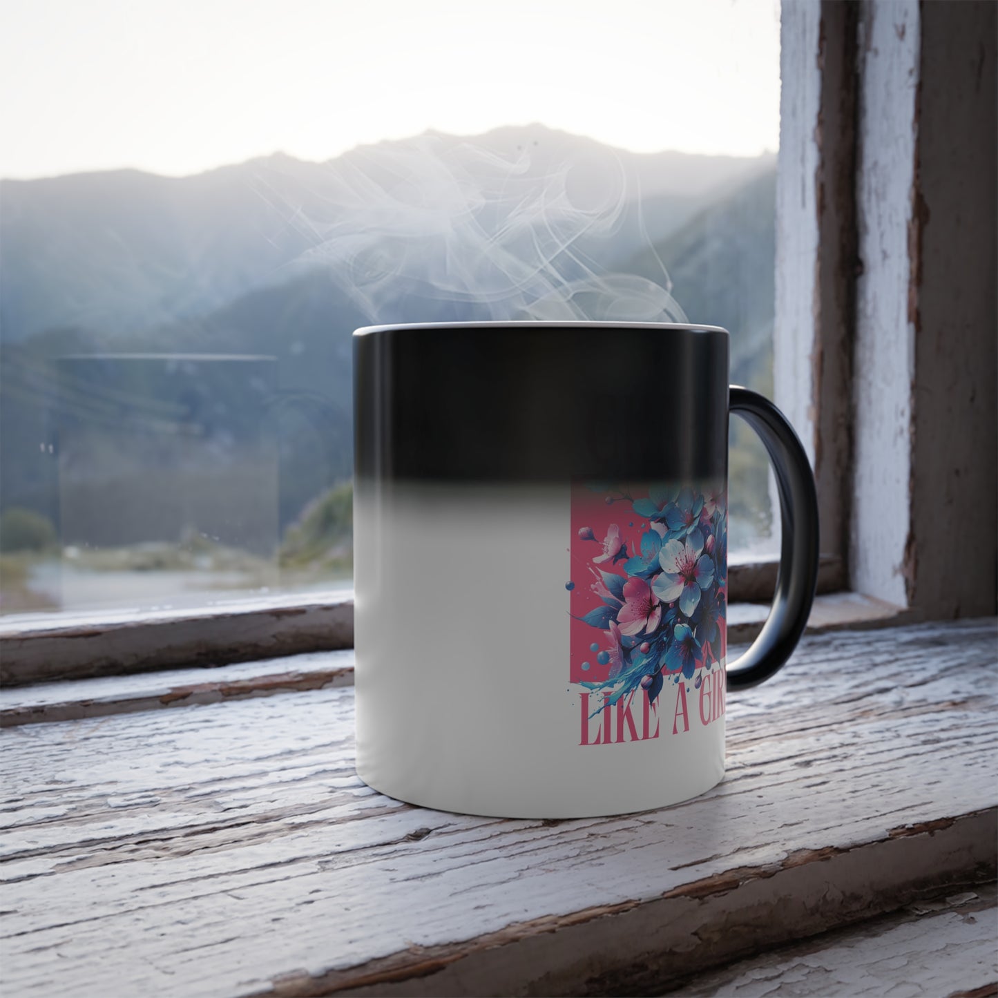 Grapple like a Girl Color Morphing Mug, 11oz - Cherry Blossoms