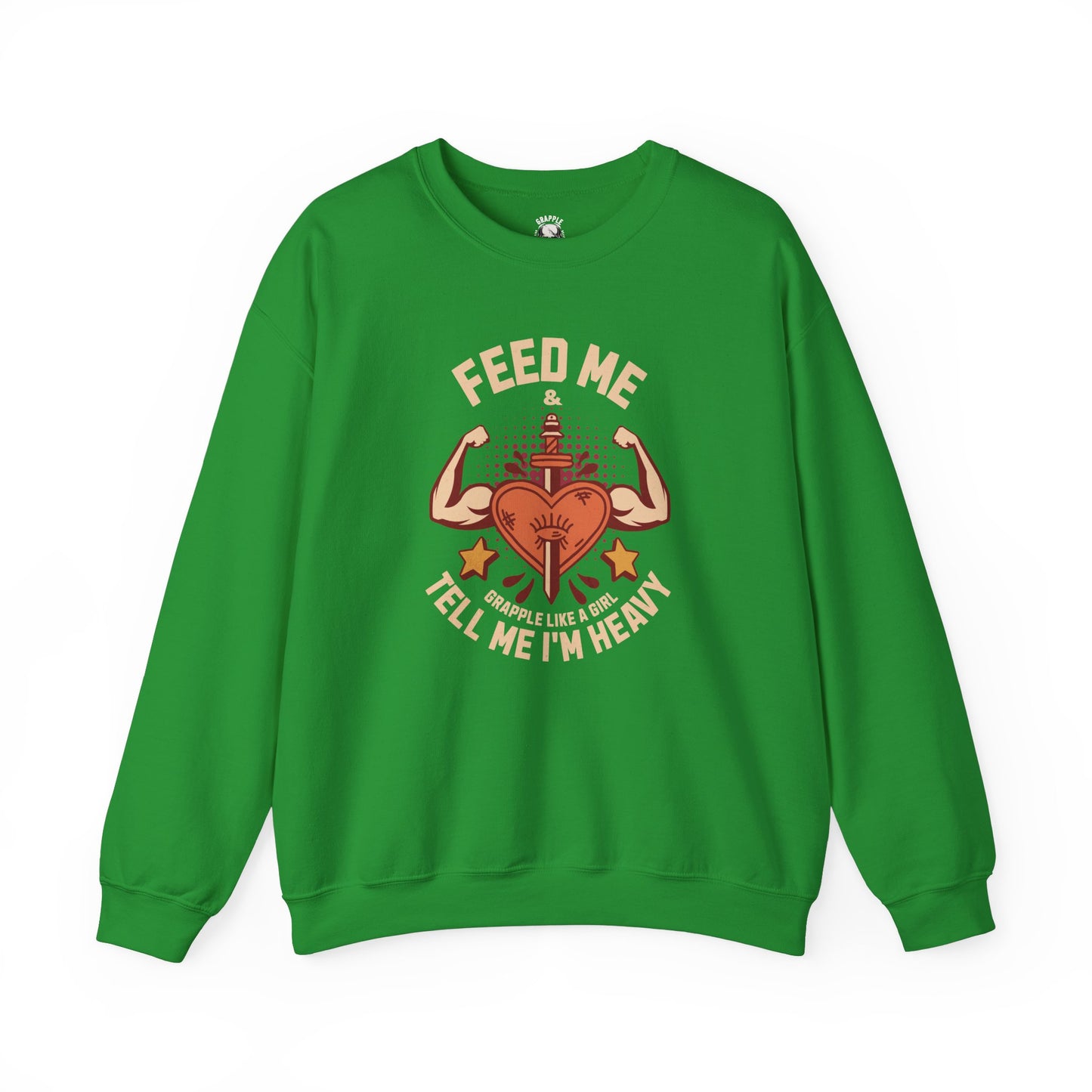 BJJ Women's Sweater Crewneck Sweater - Feed me and tell me I'm heavy