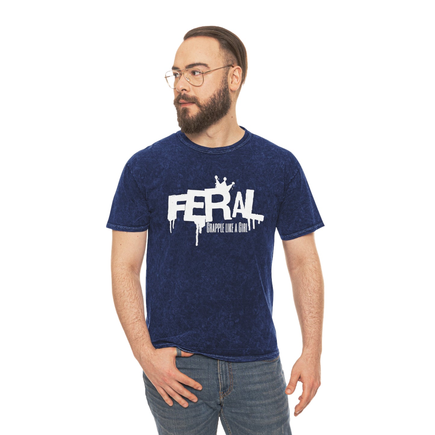 Feral Grapple like a Girl Unisex Fit Mineral Wash T-Shirt
