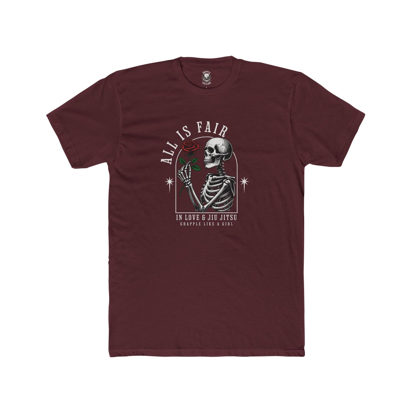 Grapple like a Girl Unisex Cotton T-shirt - All is Fair in Love & Jiu Jitsu