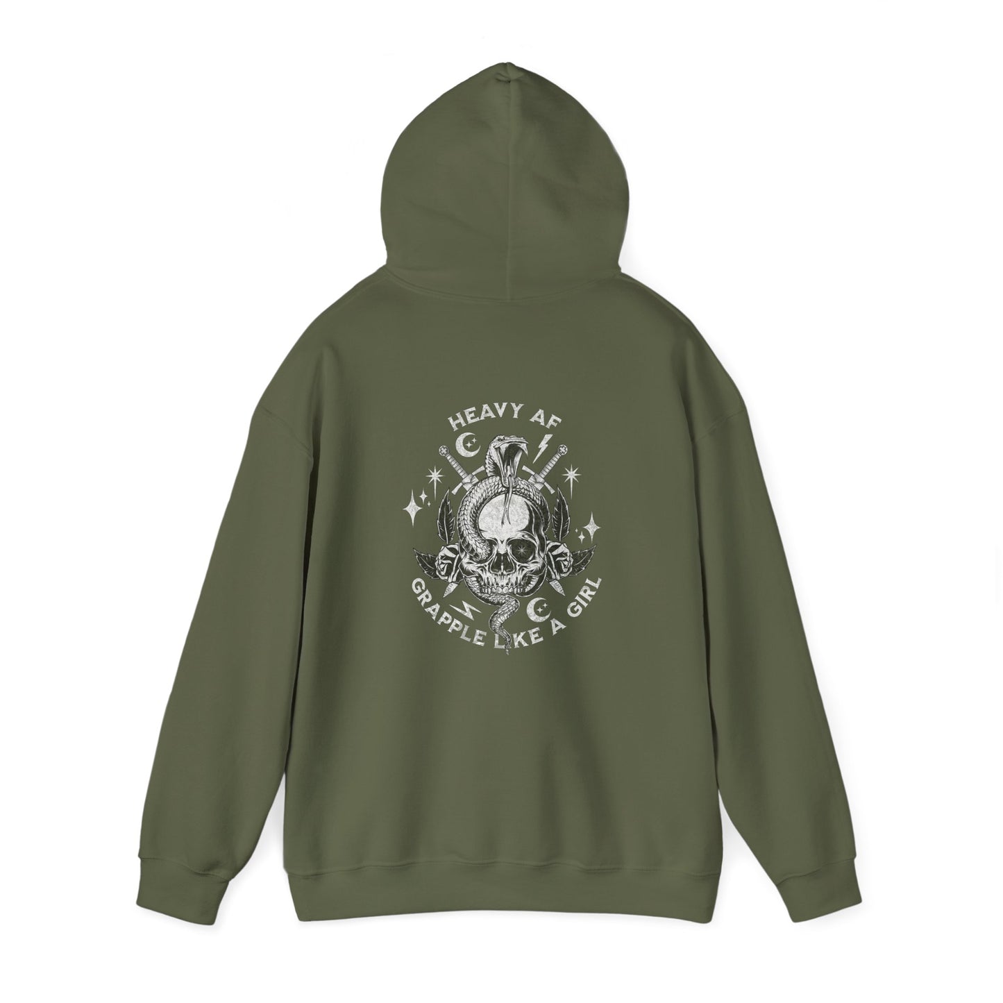 Women's BJJ Hoodie - Grapple Like a Girl, Heavy AF