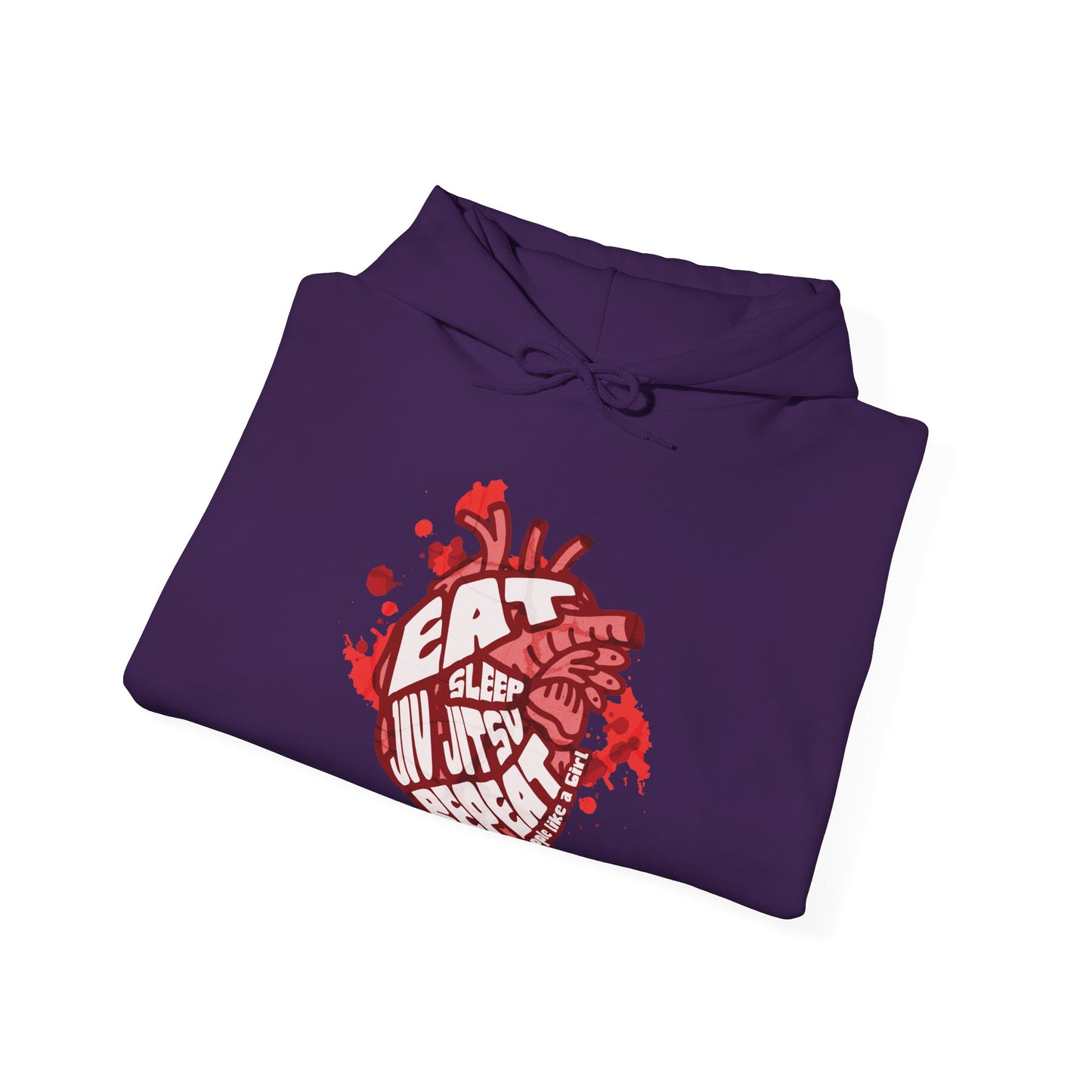 Women's Grapple like a Girl BJJ Hoodie - Eat, Sleep, Jiu Jitsu, Repeat