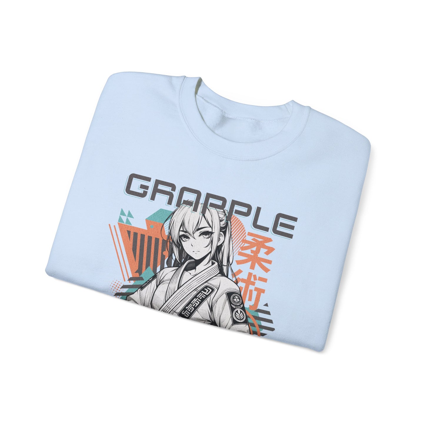 Grapple like a Girl BJJ Women's Crewneck Sweater - Anime Girl