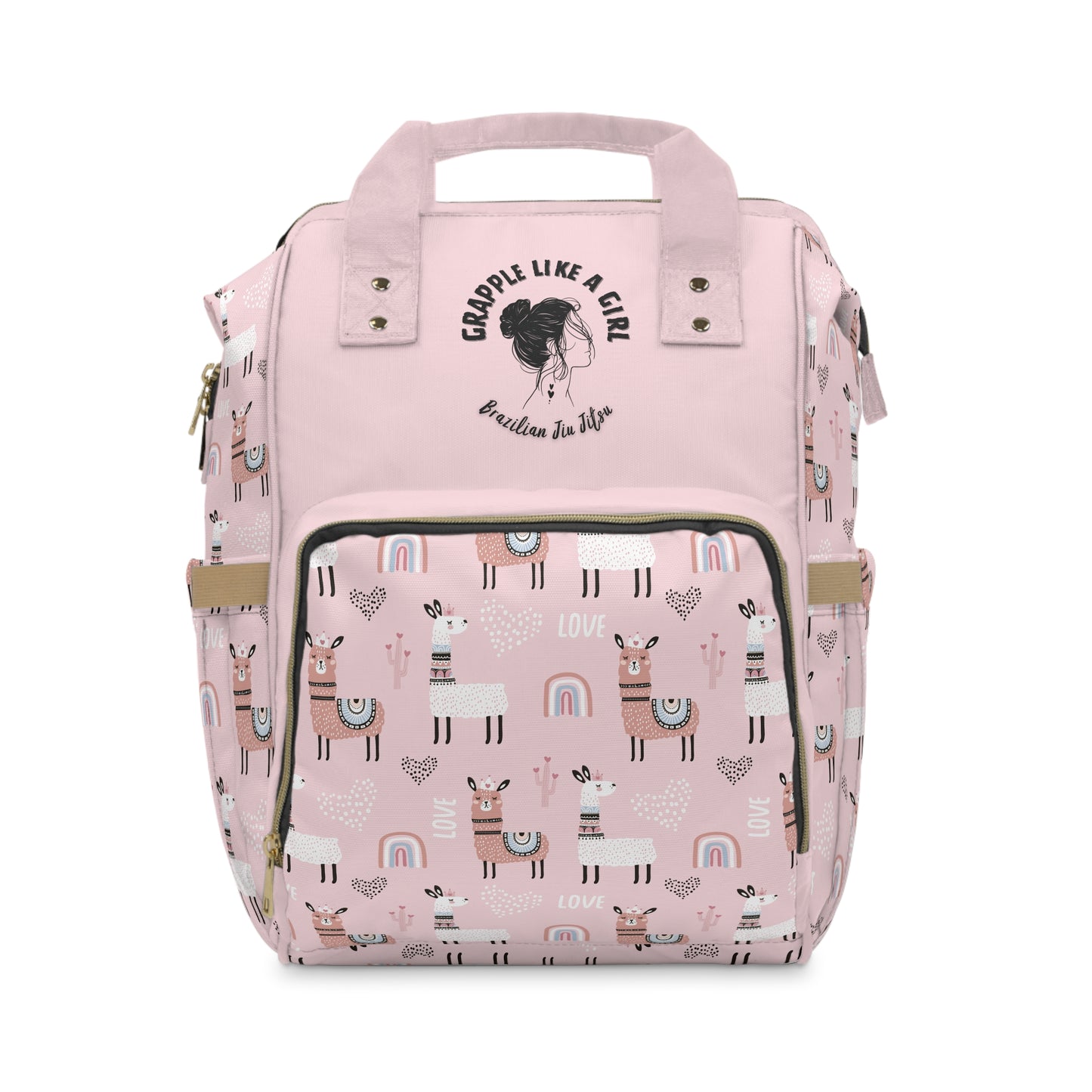 Grapple like a Girl Jiu Jitsu Gear Backpack - Pink Llamas