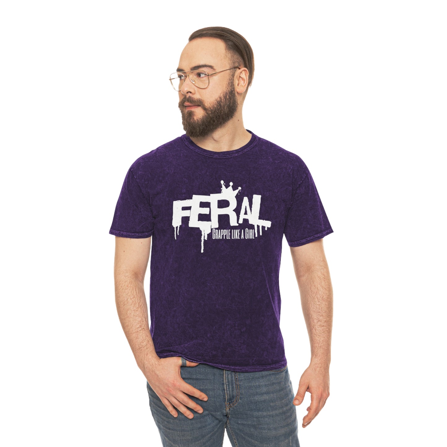Feral Grapple like a Girl Unisex Fit Mineral Wash T-Shirt