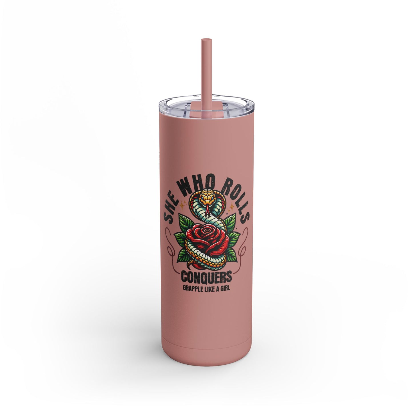 Grapple like a Girl 20oz Matte Tumbler - She who Rolls Conquers