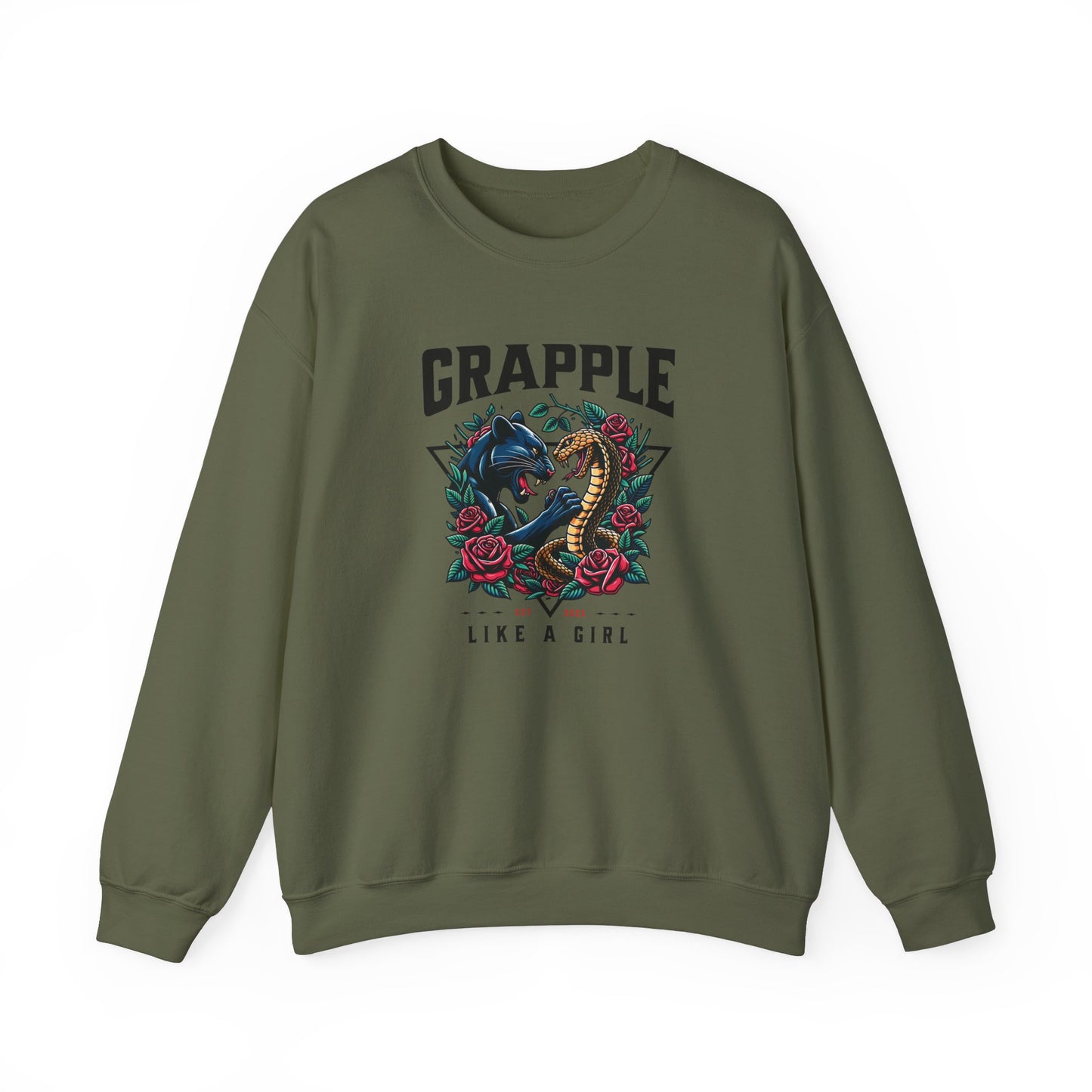 Women's Jiu Jitsu Sweater Crewneck Sweater - Panther & Snake