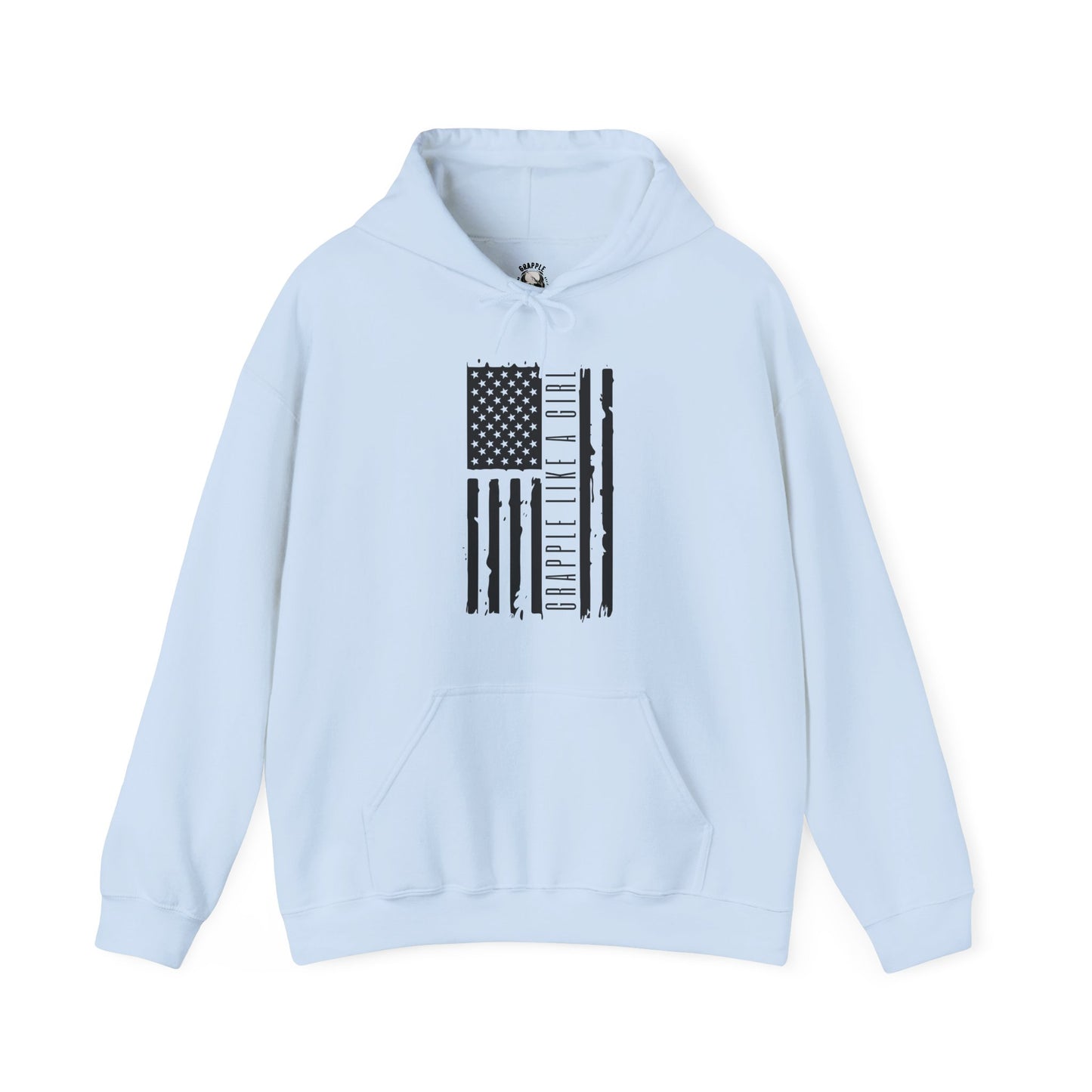 Women's BJJ Hoodie - Grapple Like a Girl American Flag