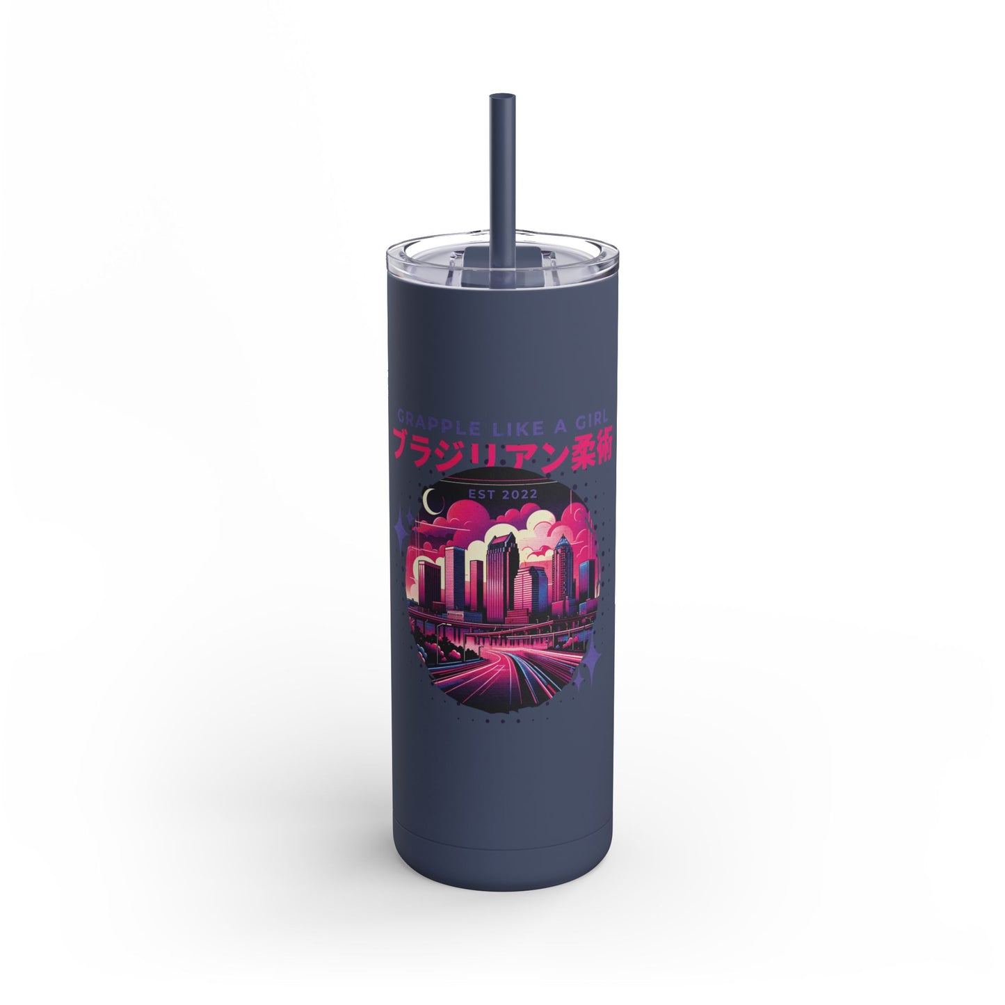 Grapple like a Girl 20oz Matte Tumbler - Tampa Skyline