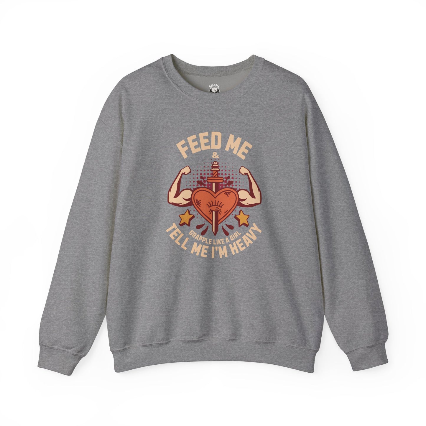 BJJ Women's Sweater Crewneck Sweater - Feed me and tell me I'm heavy