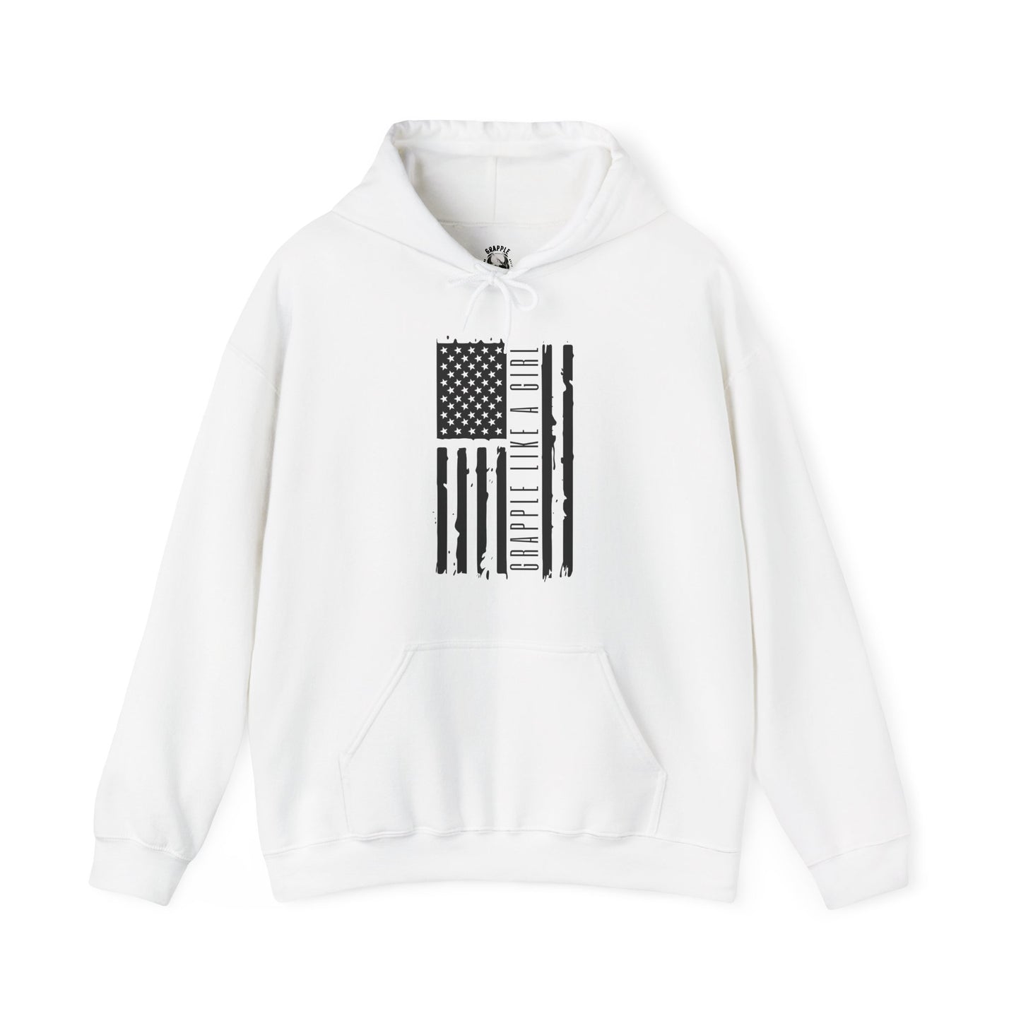 Women's BJJ Hoodie - Grapple Like a Girl American Flag
