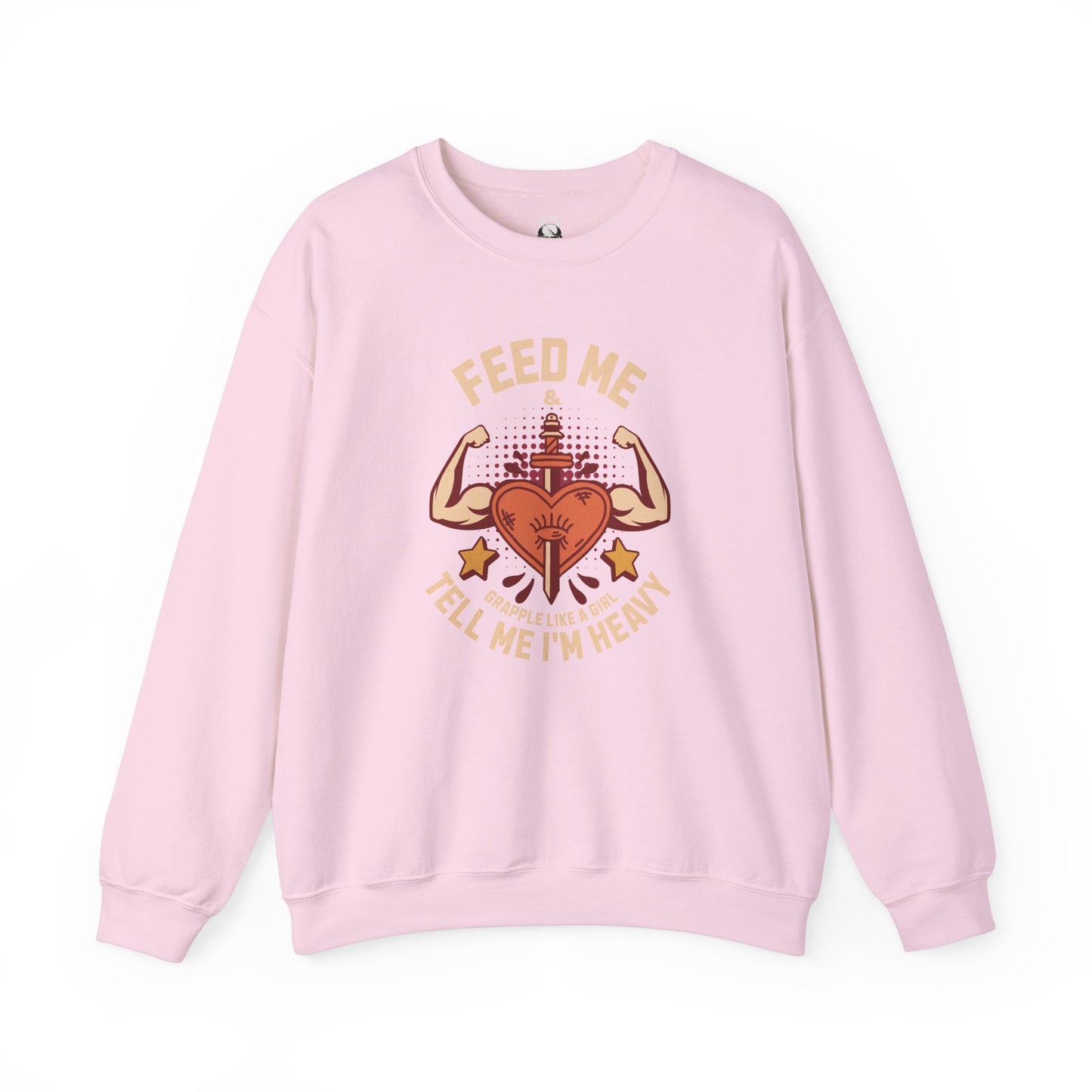BJJ Women's Sweater Crewneck Sweater - Feed me and tell me I'm heavy